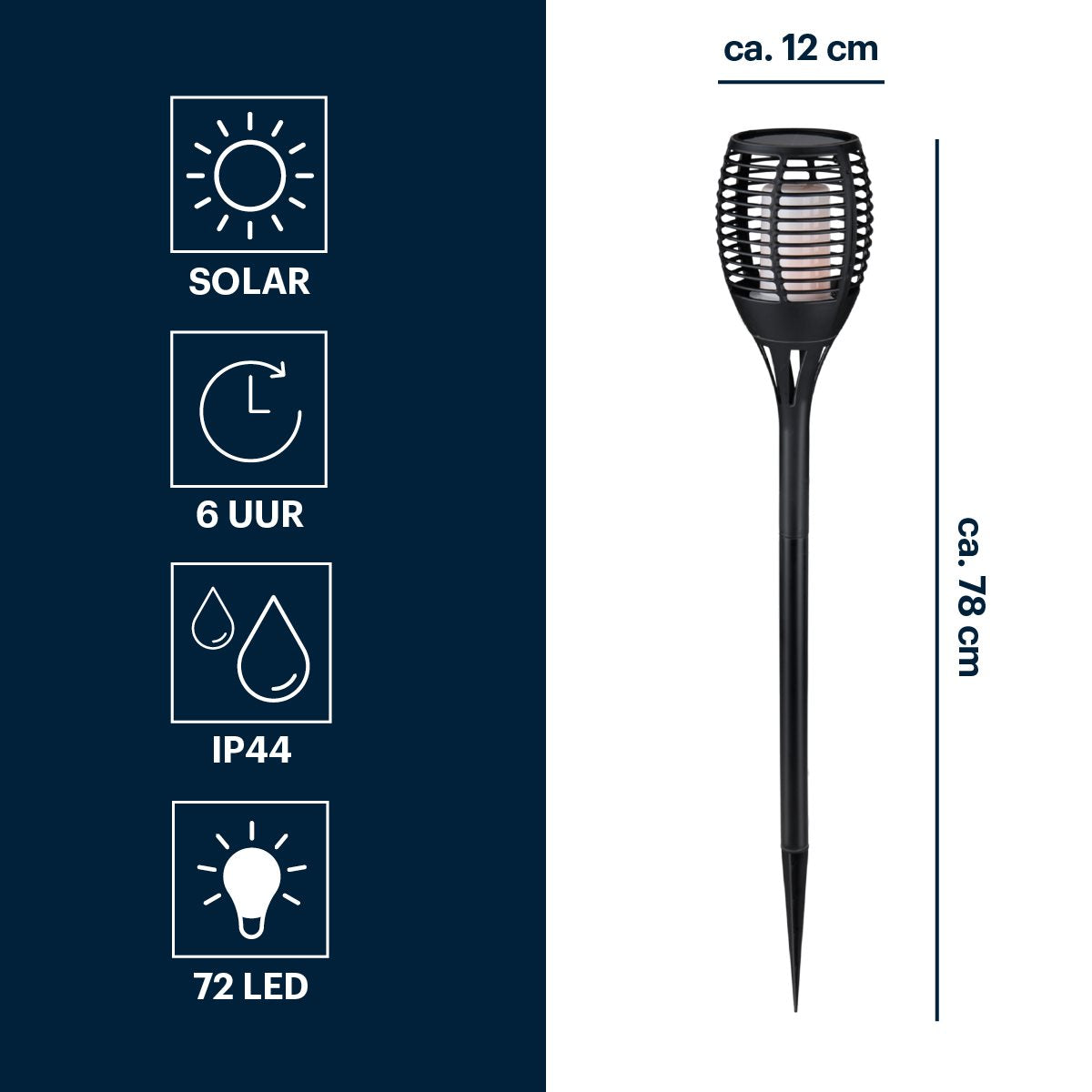 Grundig Solar Tuinfakkel 72cm - maximondo