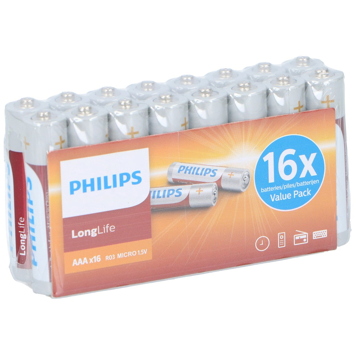 Philips AAA LongLife Batterijen 16 Stuks - maximondo