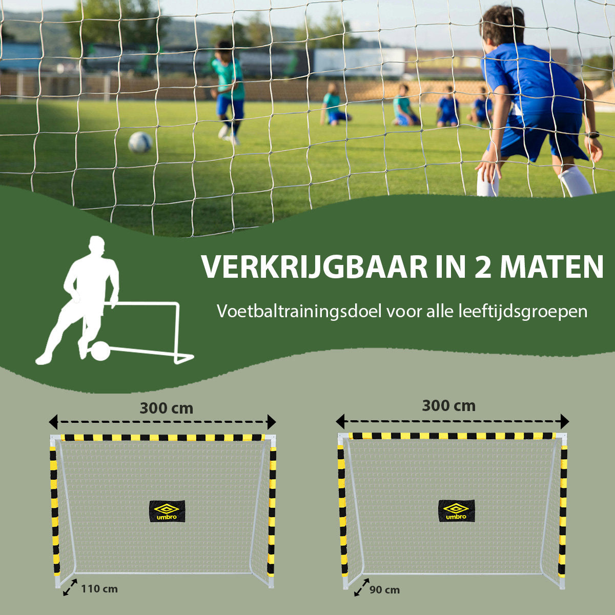 Umbro Voetbaldoel 300 x 200 x 110cm - maximondo