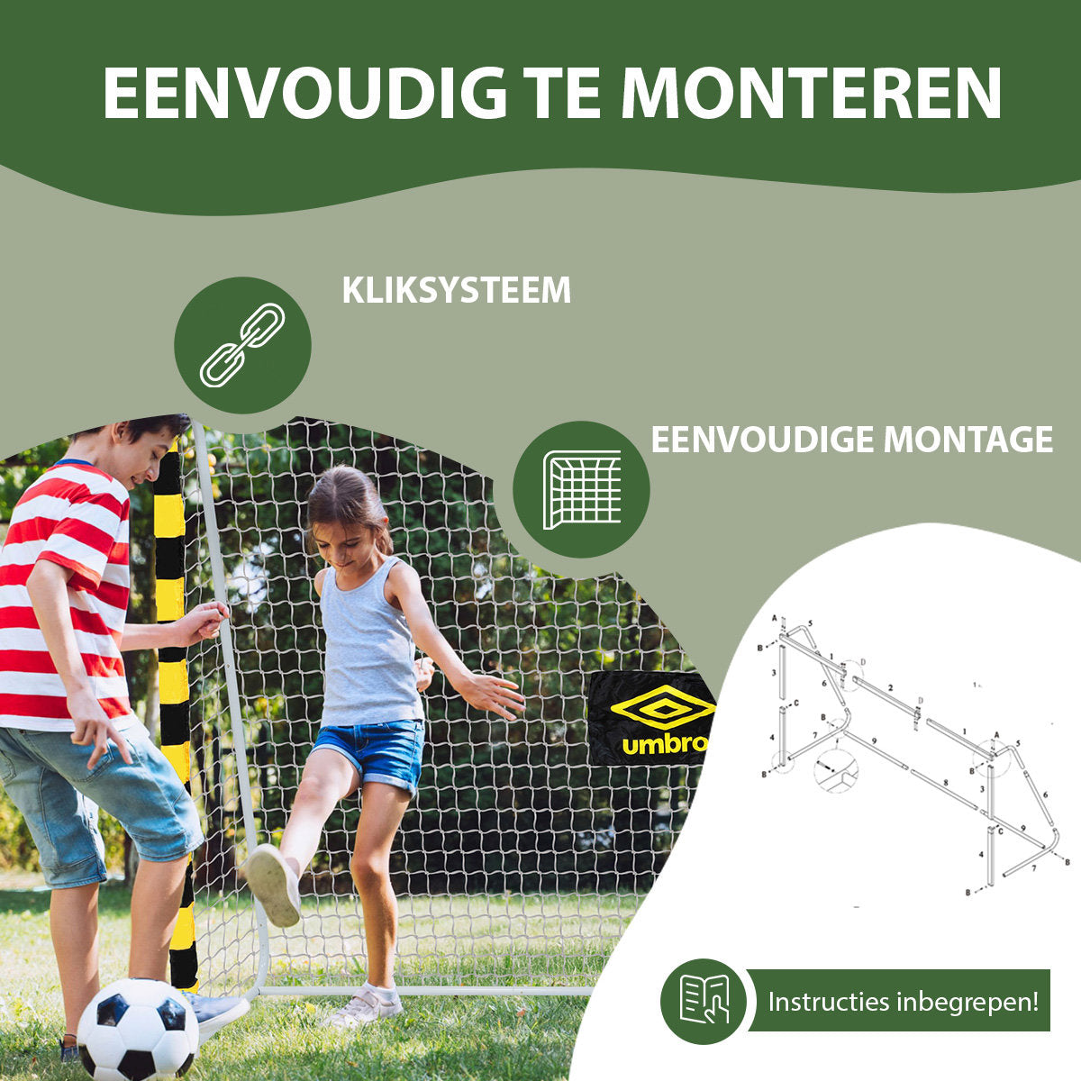 Umbro Voetbaldoel 300 x 200 x 110cm - maximondo