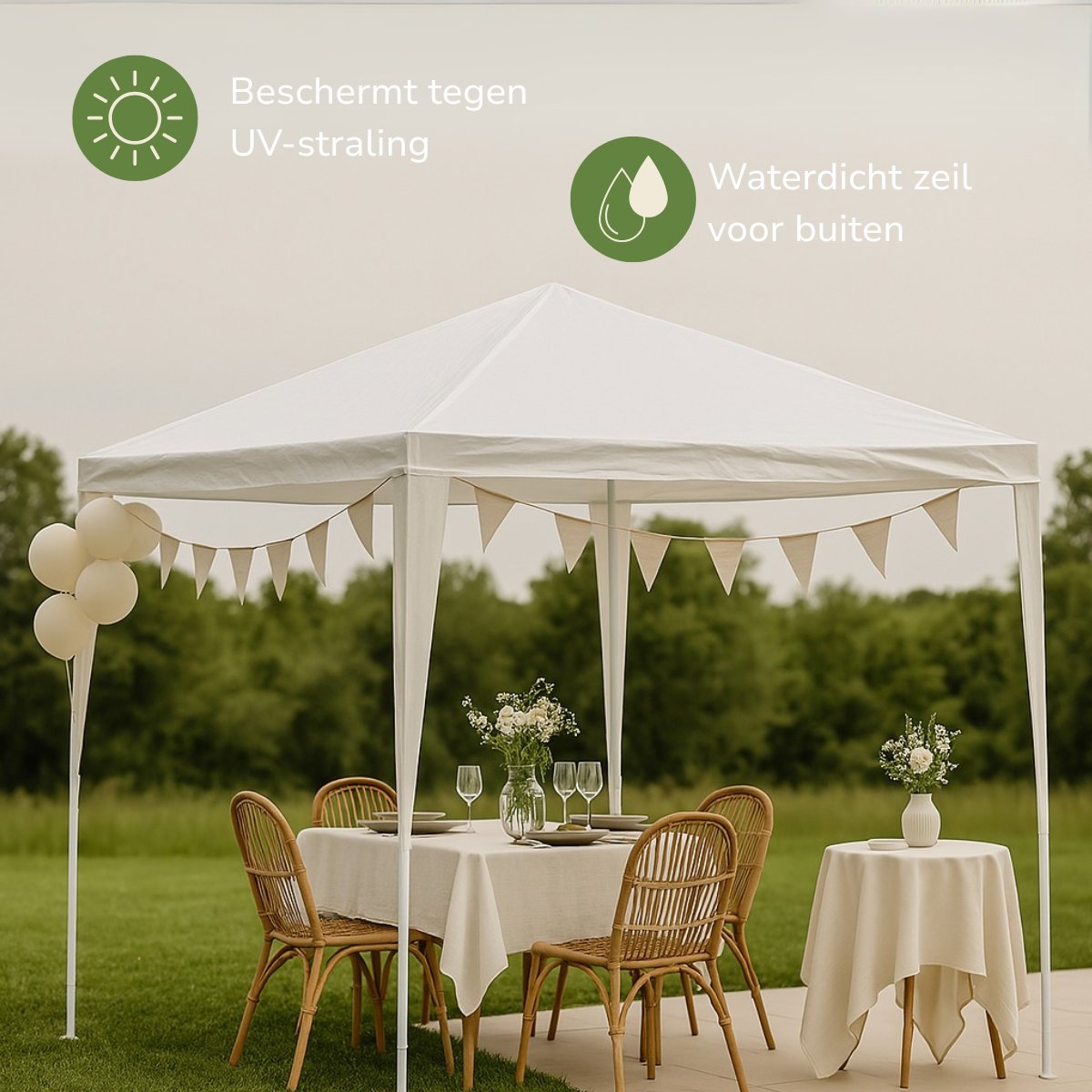 Kinzo Partytent 3x3m - Waterdicht - maximondo