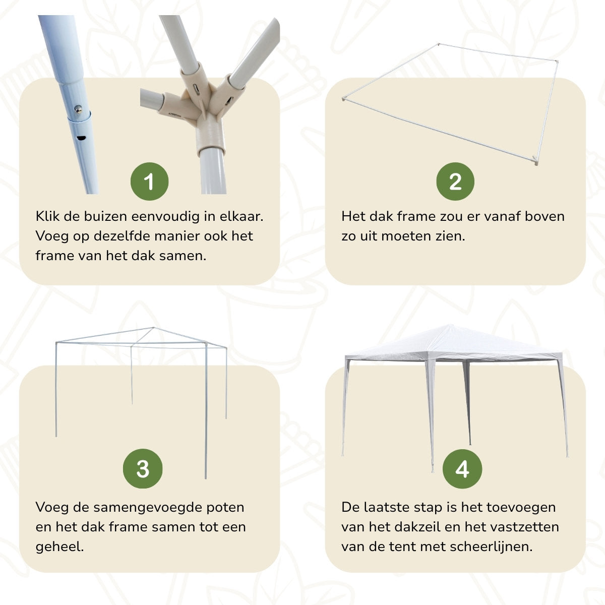 Kinzo Partytent 3x3m - Waterdicht - maximondo