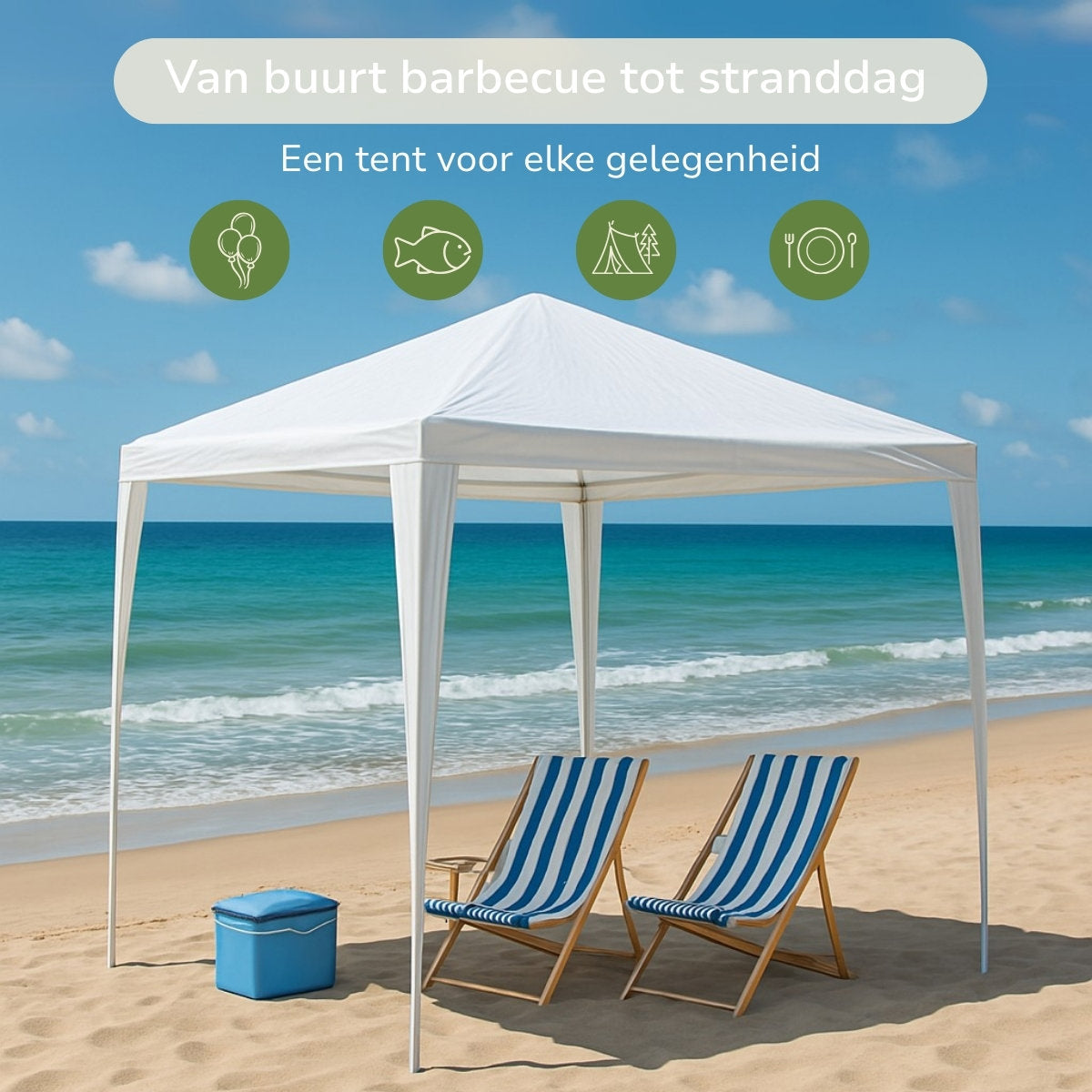 Kinzo Partytent 3x3m - Waterdicht - maximondo