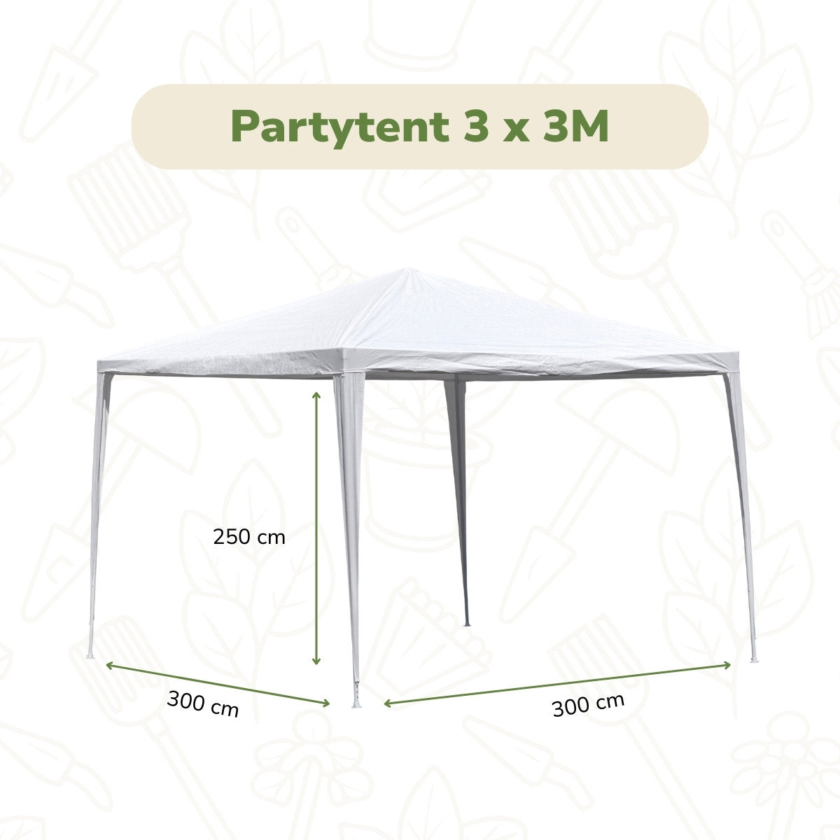 Kinzo Partytent 3x3m - Waterdicht - maximondo