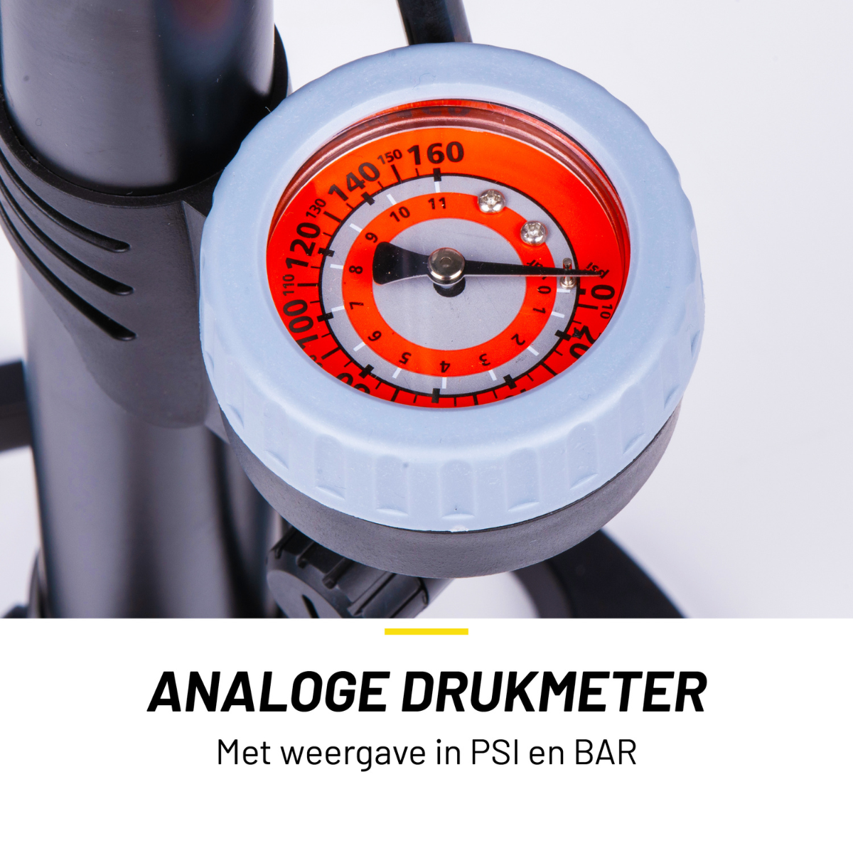 Dunlop Fietspomp Pro uitvoering - Analoge Drukmeter - Zwart - maximondo
