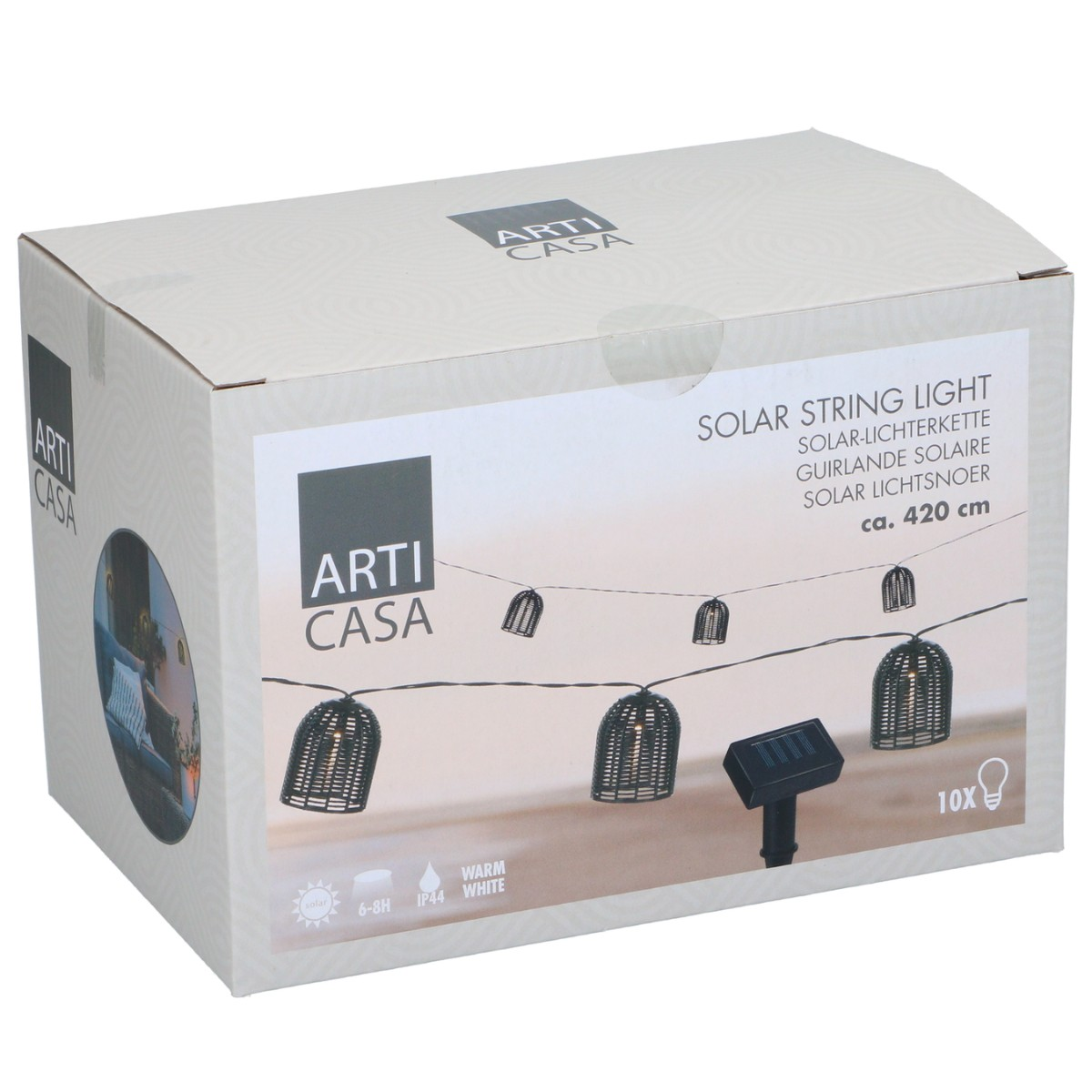 Arti Casa Tuinverlichting Solar – Solar Lichtsnoer met 10 LED-lampen - maximondo