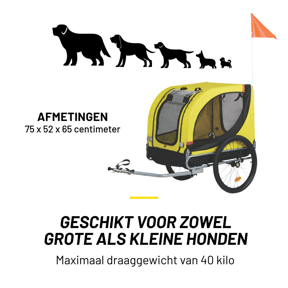 Dunlop Hondenfietskar - Fietskar Hond Max. 40KG