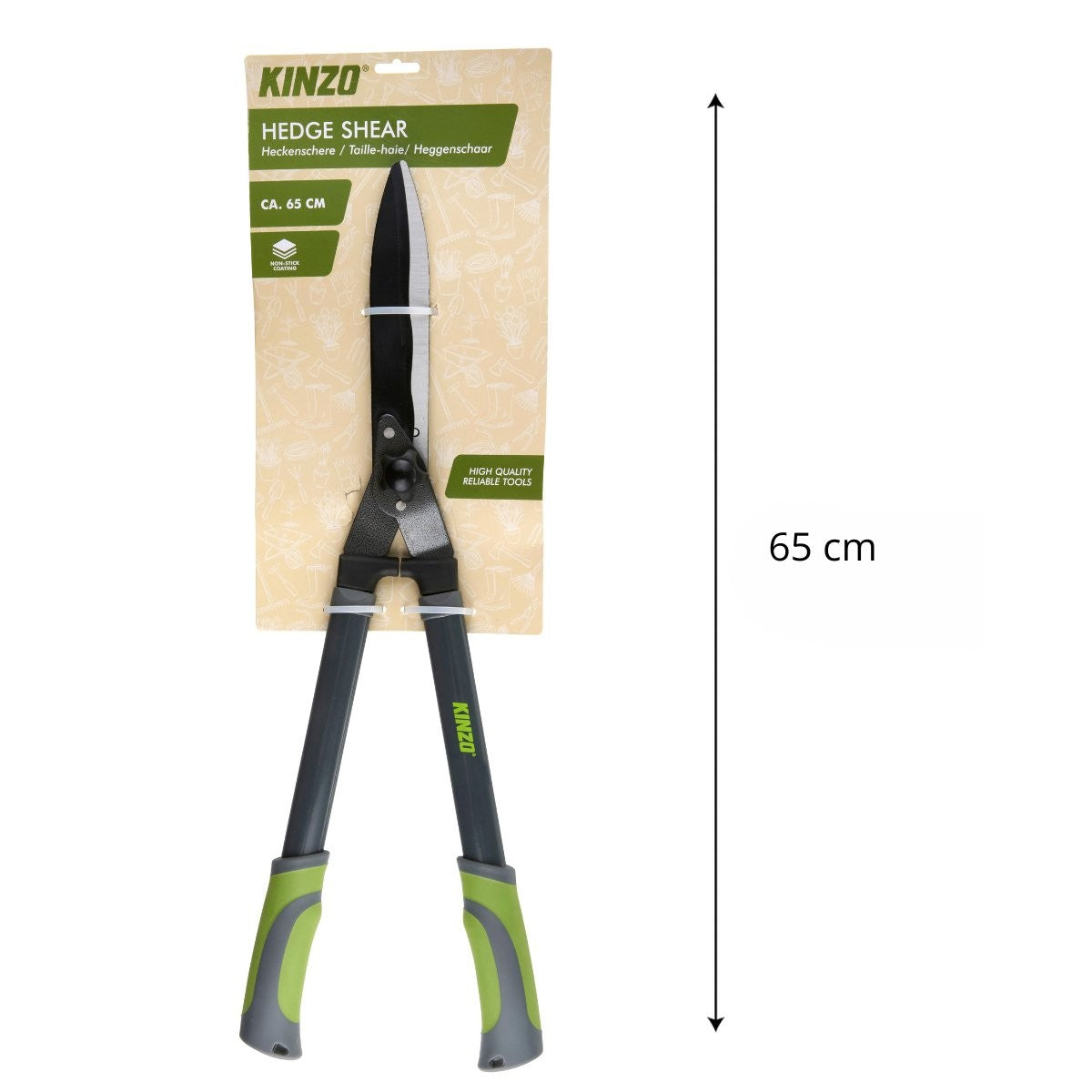 Kinzo Heggenschaar 65 cm - Snoeischaar met Anti-kleefcoating - maximondo