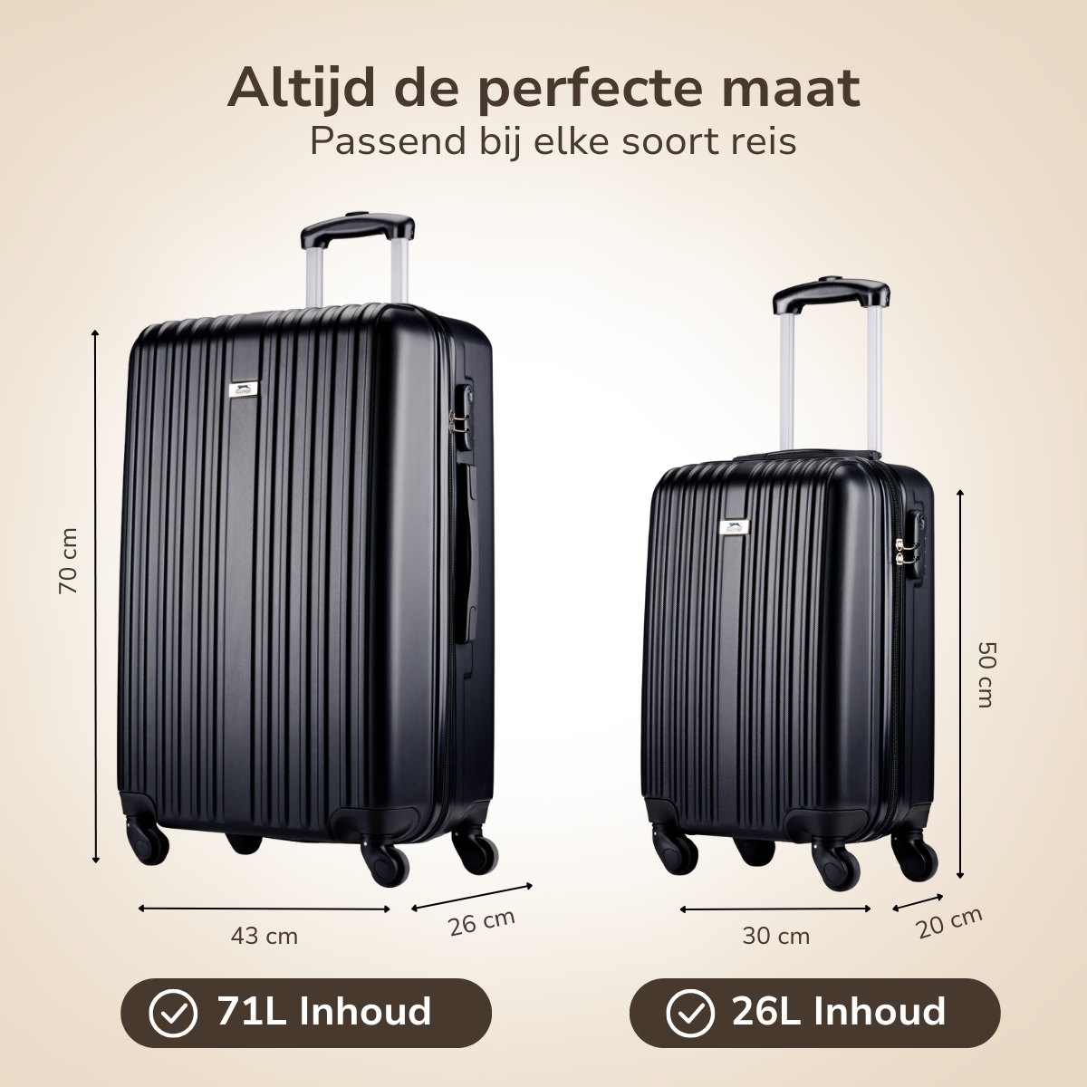 Slazenger Kofferset 2 Delig Zwart - maximondo