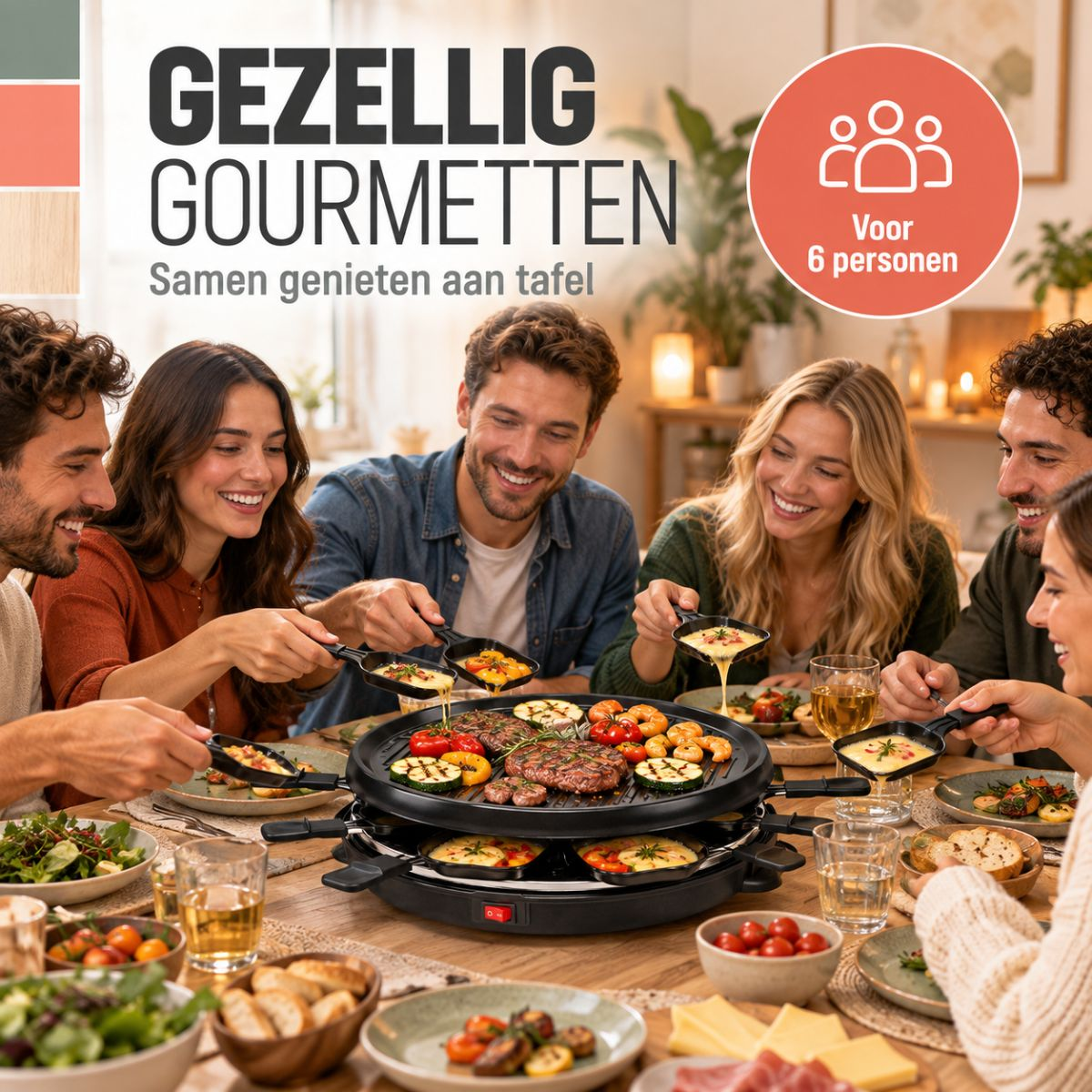 alpina Raclette-Grill 800W Met Afneembare Grillplaat - maximondo