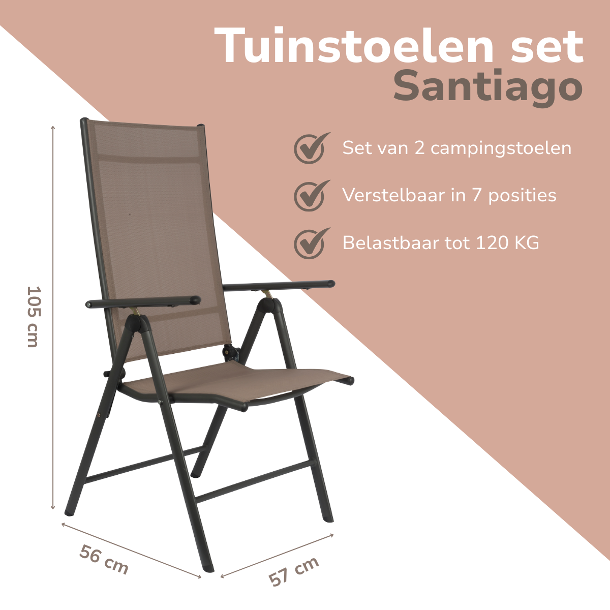 Lifetime Garden Tuinstoelen Santiago Set 2 Stuks - Tuinstoel - maximondo