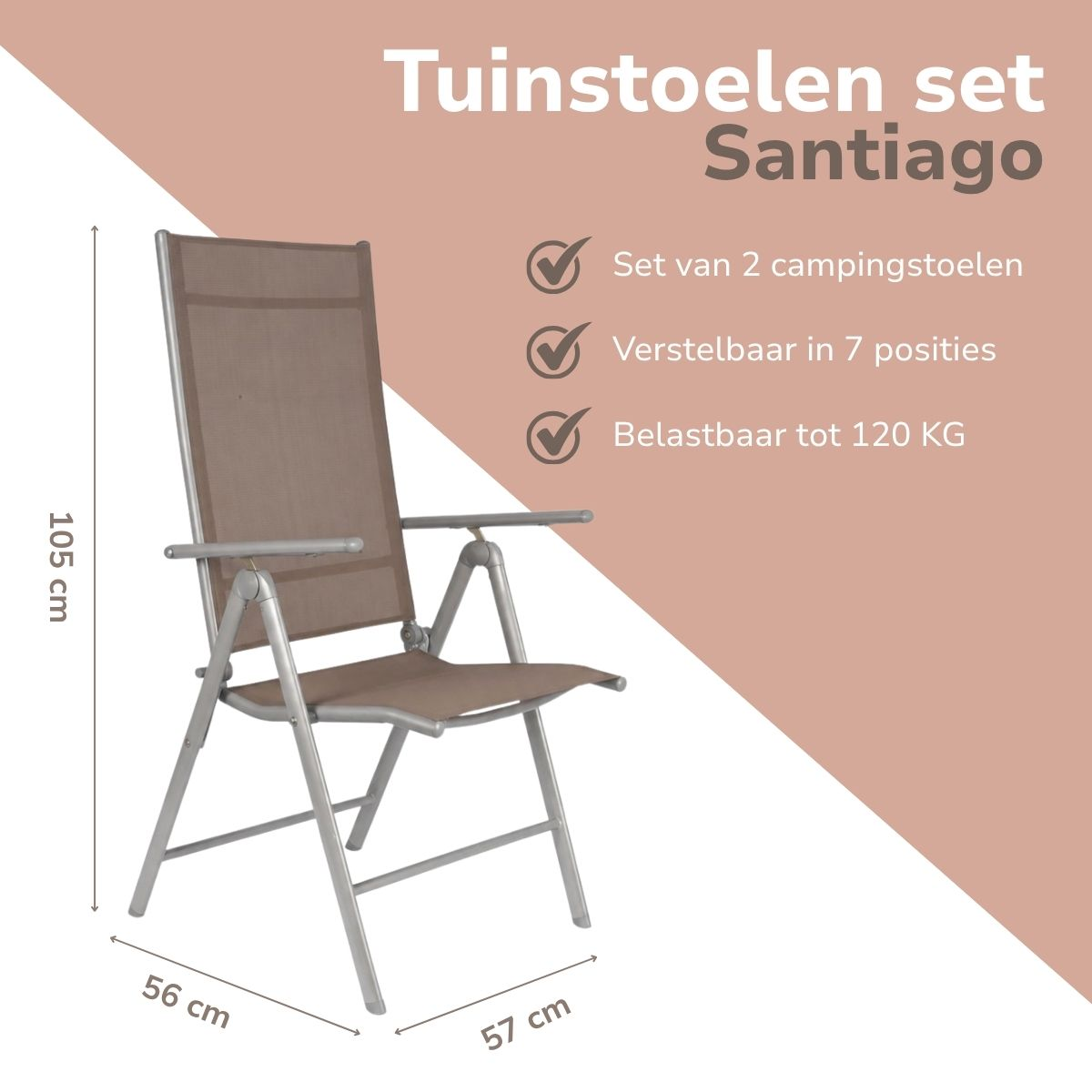 Lifetime Garden Tuinstoelen Santiago Set 2 Stuks - Tuinstoel - maximondo