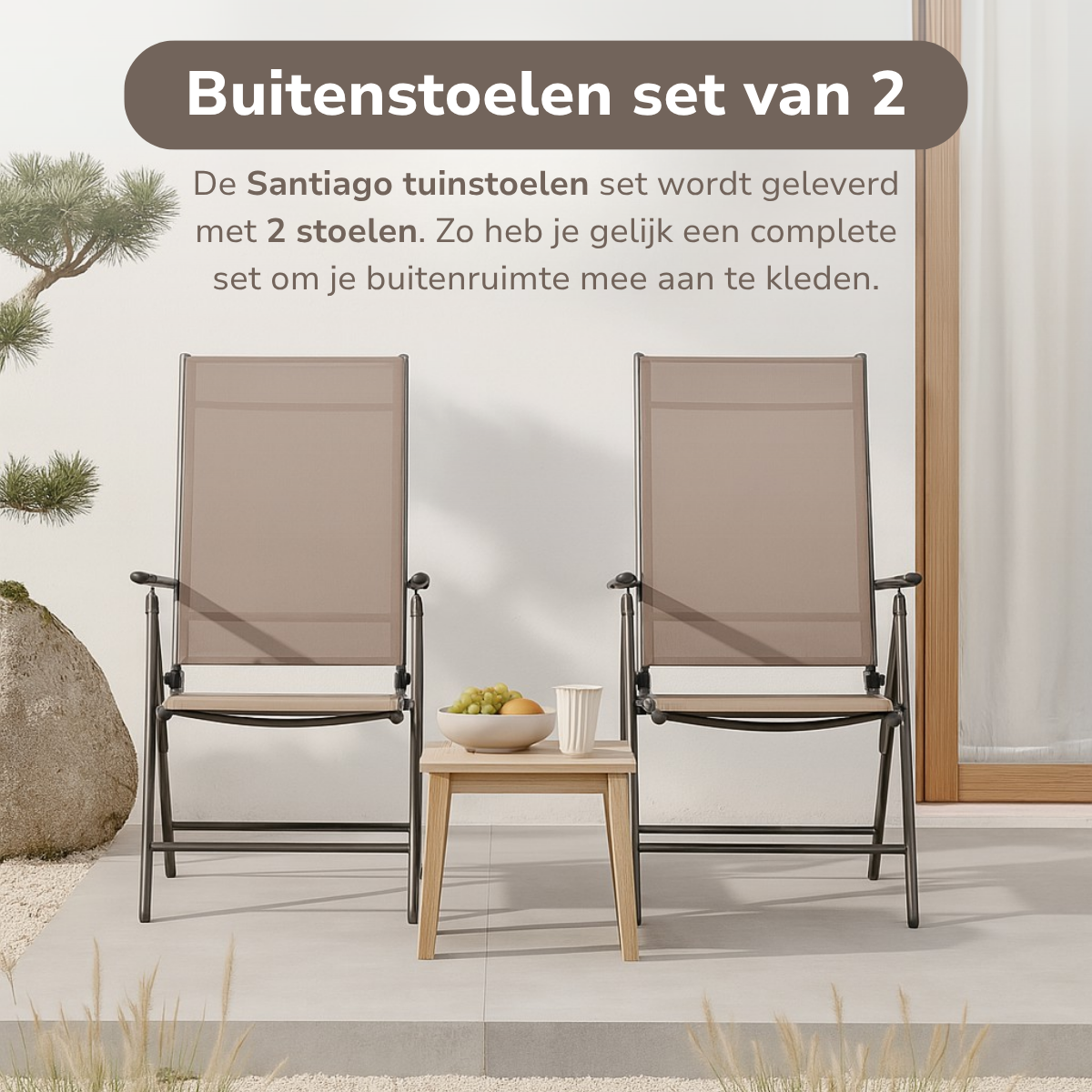 Lifetime Garden Tuinstoelen Santiago Set 2 Stuks - Tuinstoel - maximondo