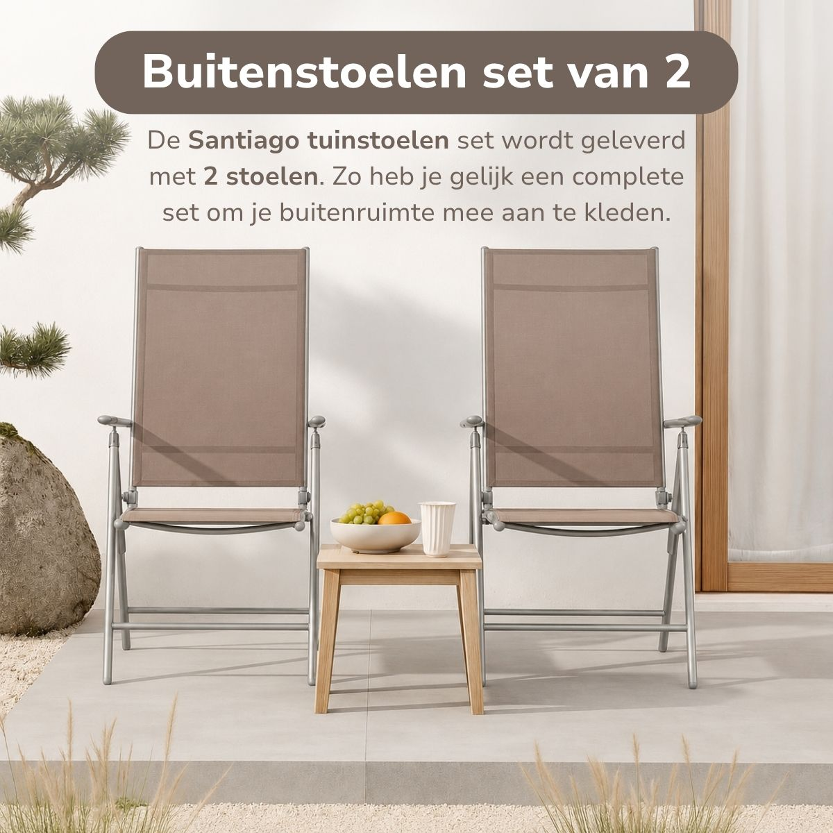 Lifetime Garden Tuinstoelen Santiago Set 2 Stuks - Tuinstoel - maximondo