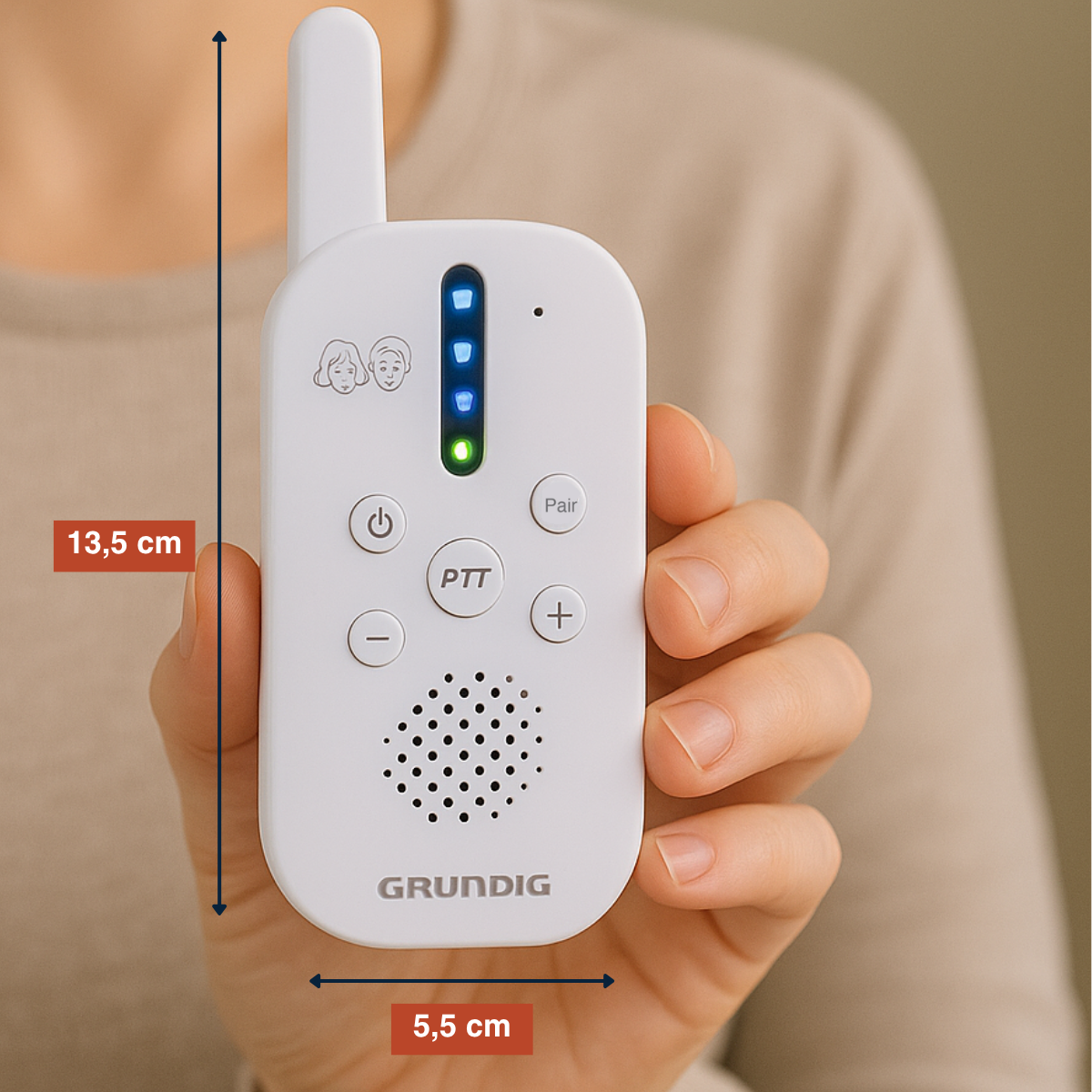 Grundig DECT Audio Babyfoon - Baby Monitor met 150M bereik - maximondo