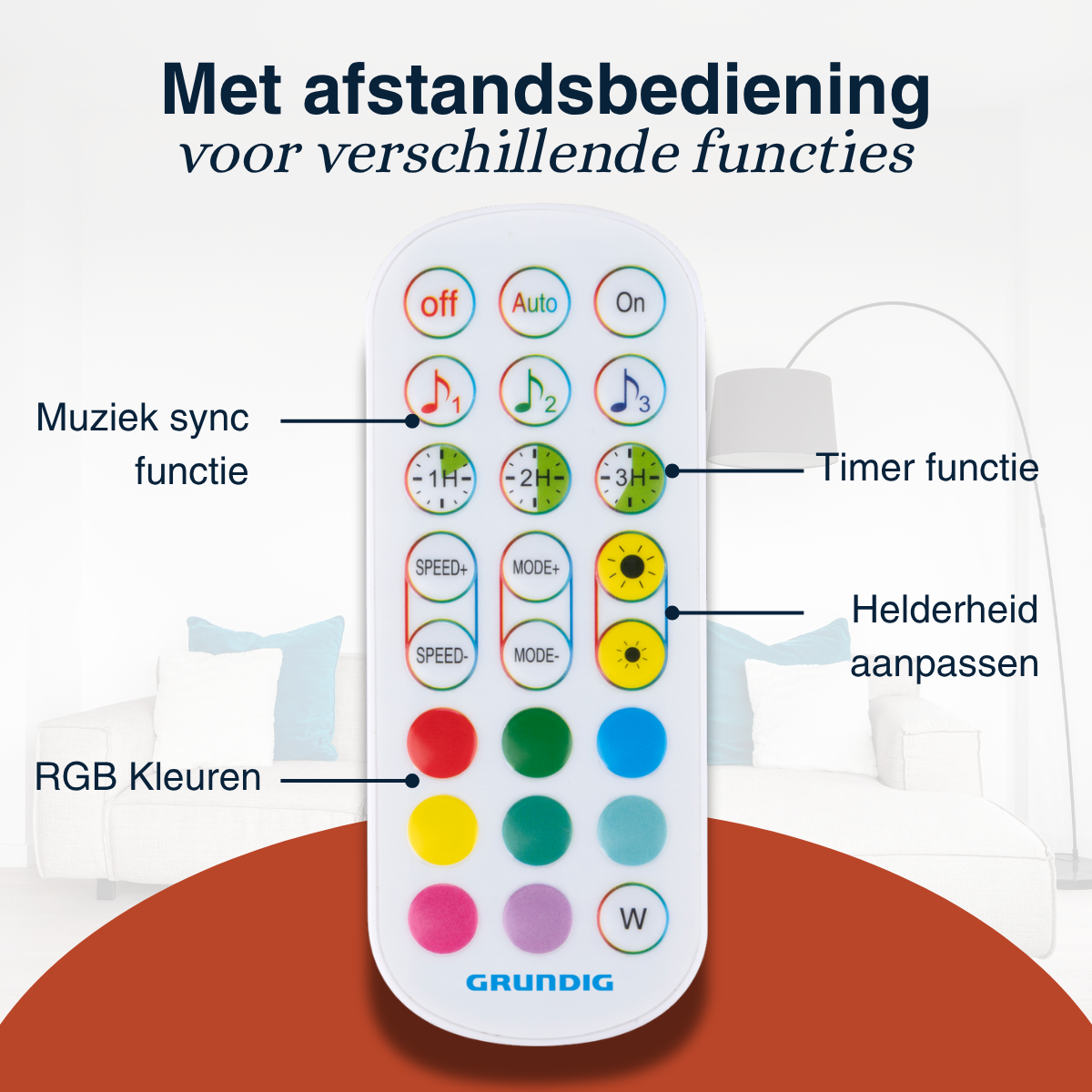 Grundig RGB Hoeklamp 140cm