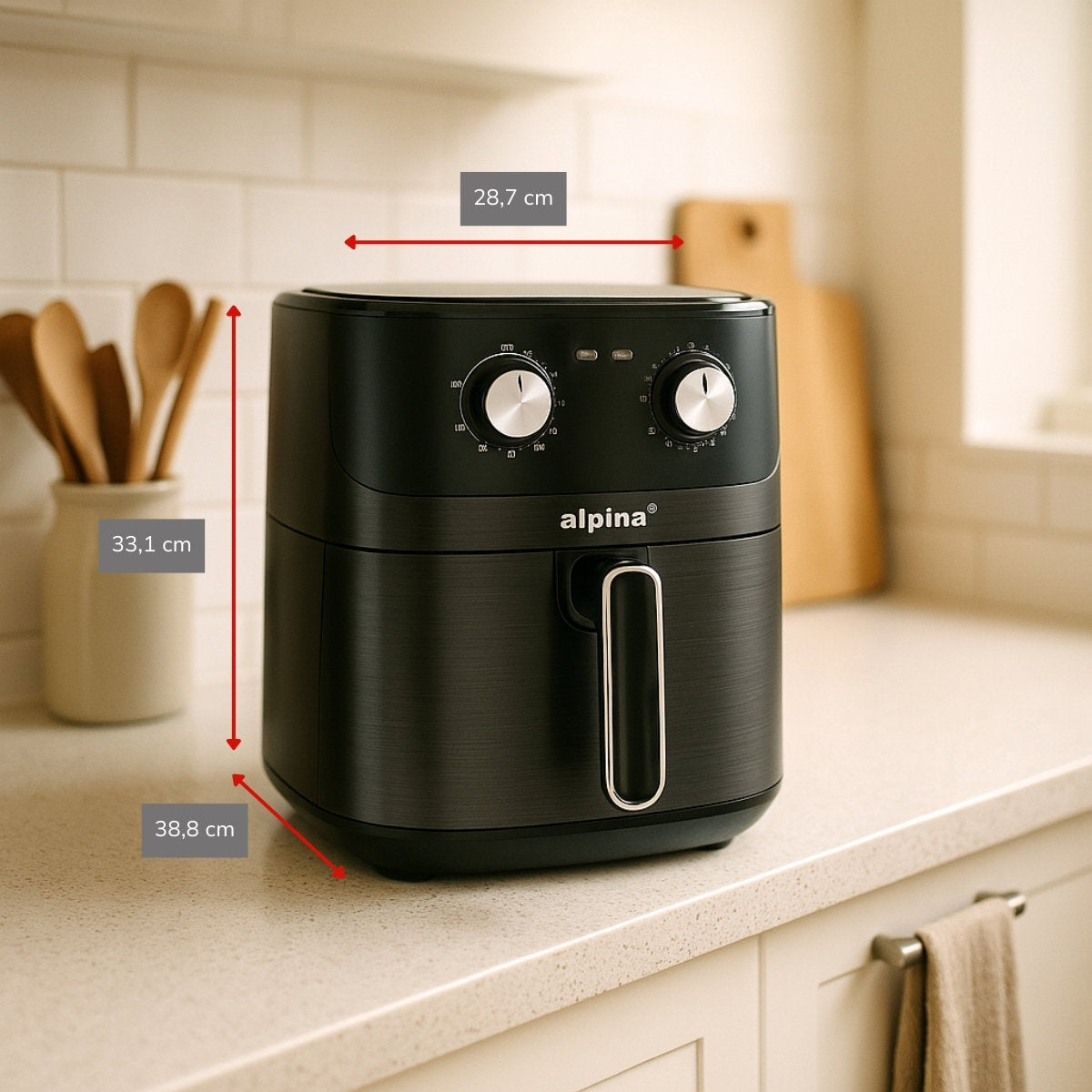 alpina Airfryer XL - Heteluchtfriteuse 6L - 2-5 Personen