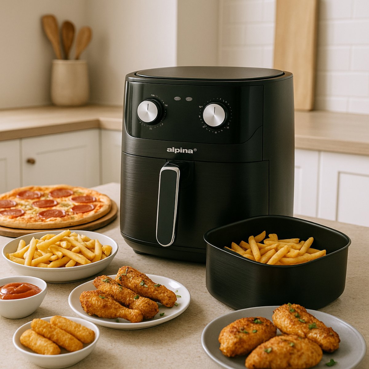 alpina Airfryer XL - Heteluchtfriteuse 6L - 2-5 Personen