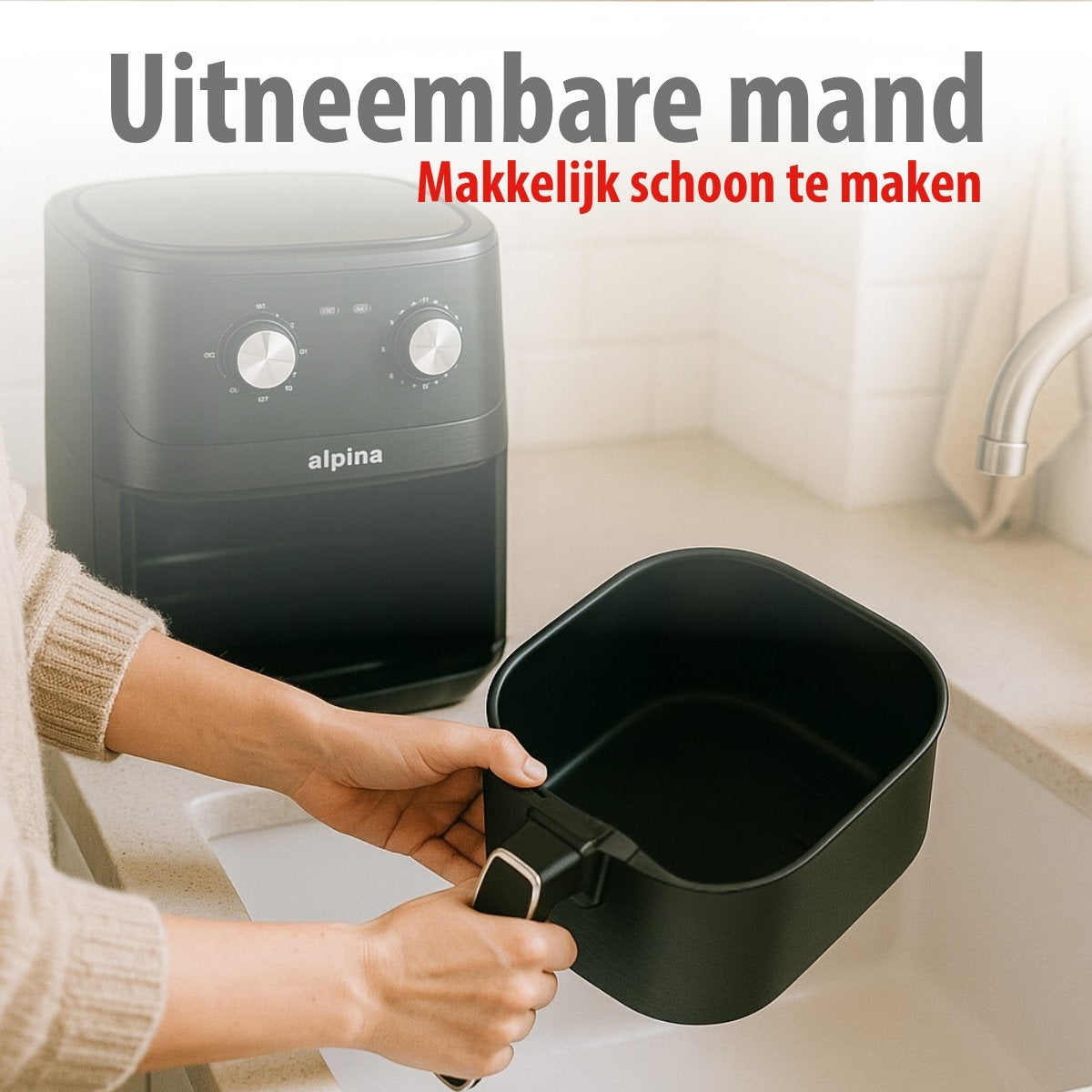 alpina Airfryer XL - Heteluchtfriteuse 6L - 2-5 Personen