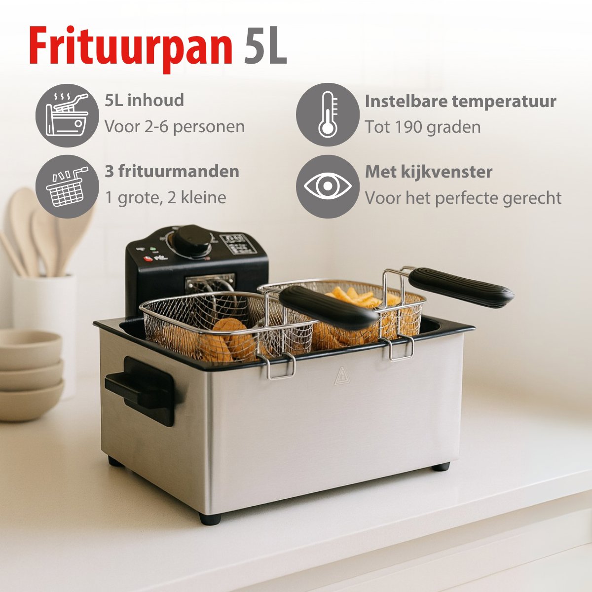 alpina Frituurpan 5 Liter - Dubbele Friteuse - maximondo