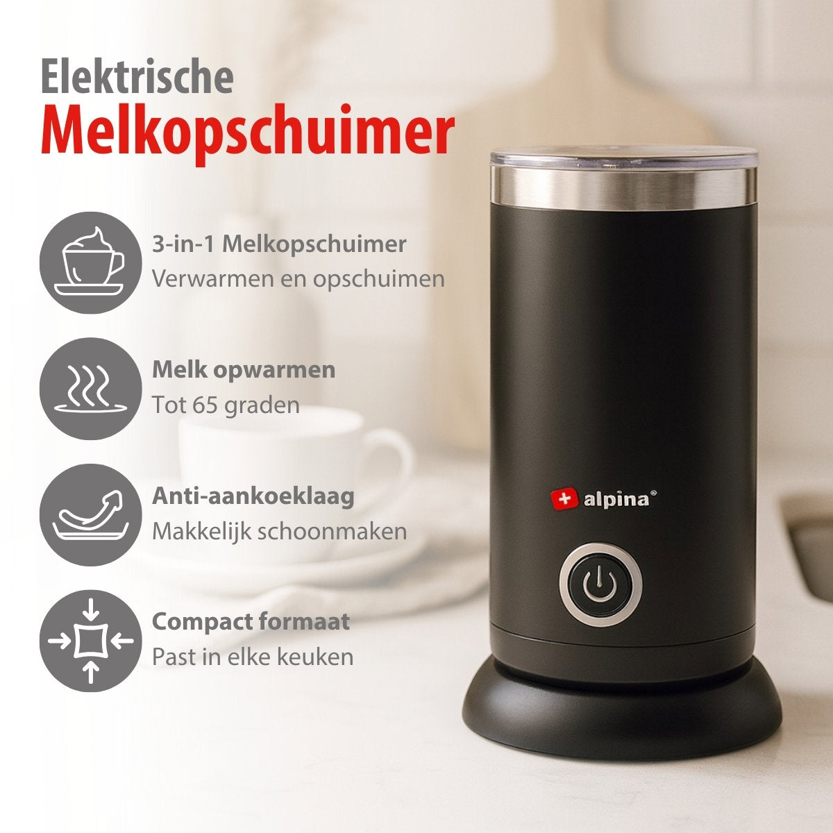 alpina Melkopschuimer Elektrisch 300ml - maximondo
