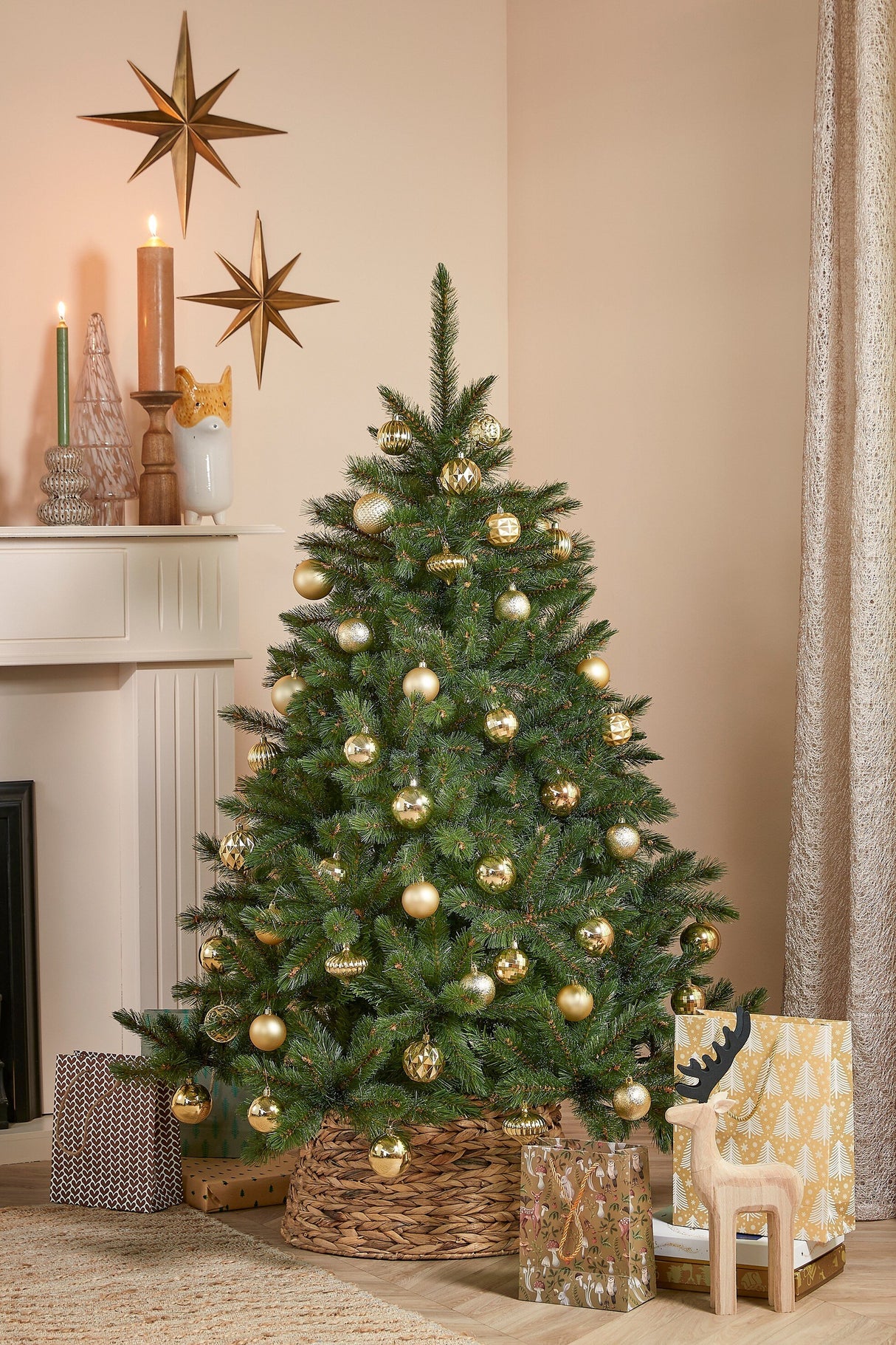 Mica Decorations Boom decoratie onbreekbaar goud 60 stuks - d7cm - maximondo