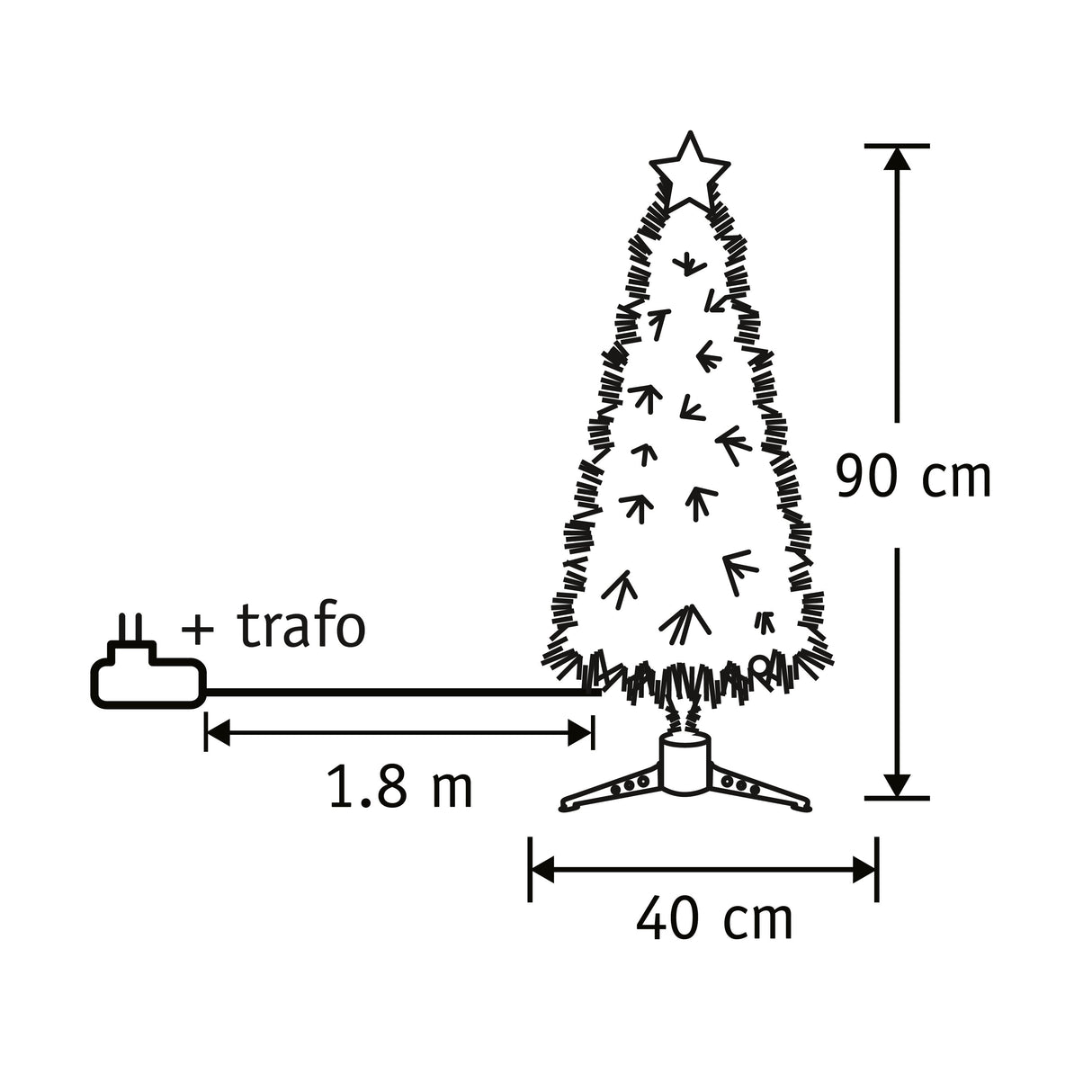 Luca Lighting Mercury boom fibre optic groen warm wit 95led 8 function controller - h90xd40cm - maximondo