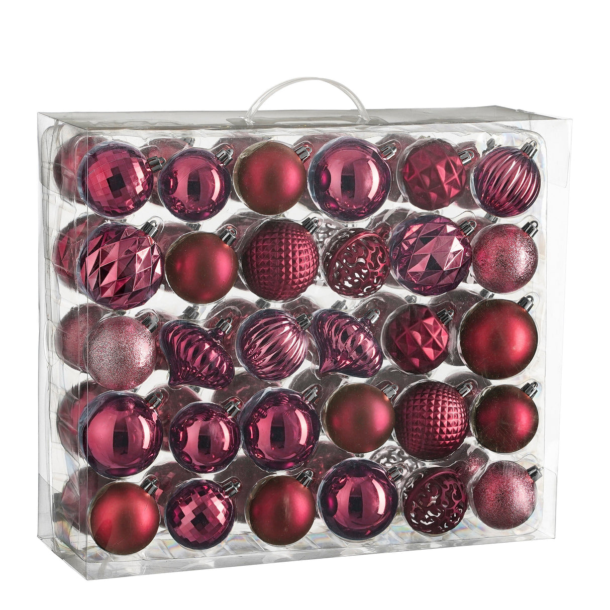 Mica Decorations Boom decoratie onbreekbaar fuchsia 60 stuks - d7cm - maximondo