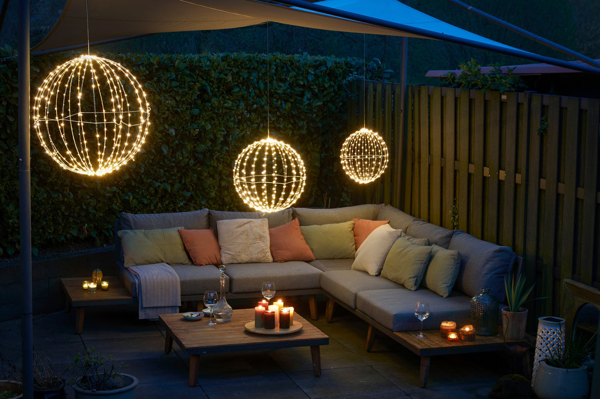 Luca Lighting Bal klassiek wit 400led IP44 met timer - d60cm - maximondo
