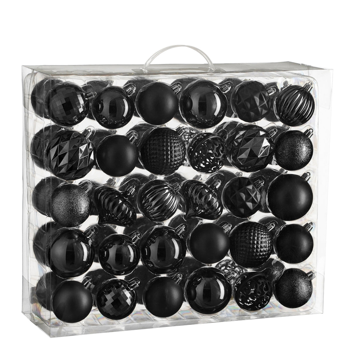 Mica Decorations Boom decoratie onbreekbaar zwart 60 stuks - d7cm - maximondo