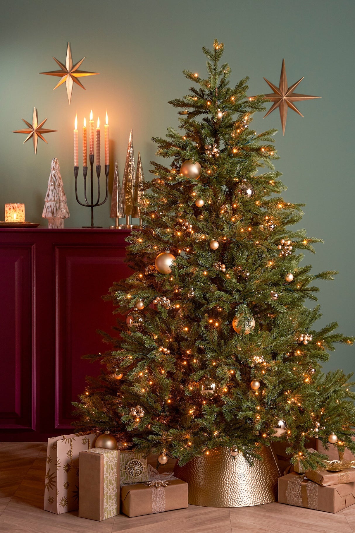 Mica Decorations kerstboomrok goud - l50 cm x b30 cm -↕26cm - maximondo