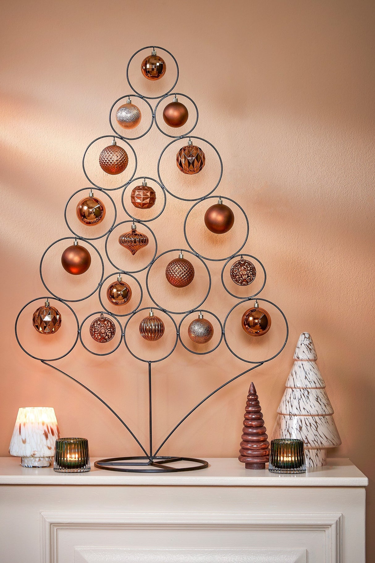 Mica Decorations Boom decoratie onbreekbaar bruin 60 stuks - d7cm - maximondo