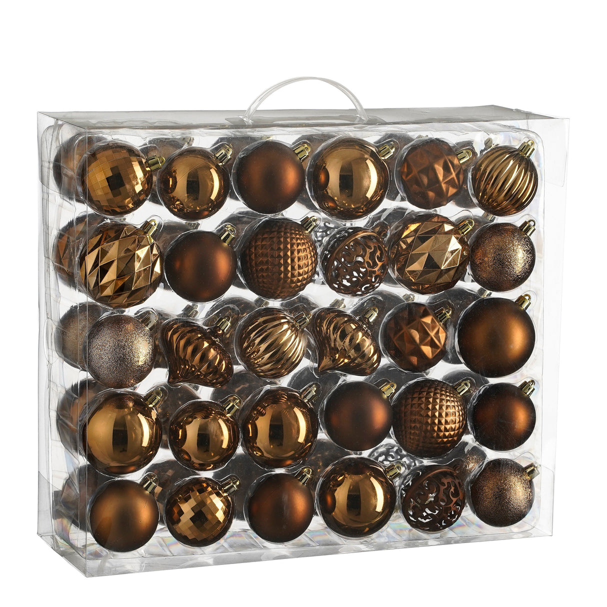 Mica Decorations Boom decoratie onbreekbaar bruin 60 stuks - d7cm - maximondo