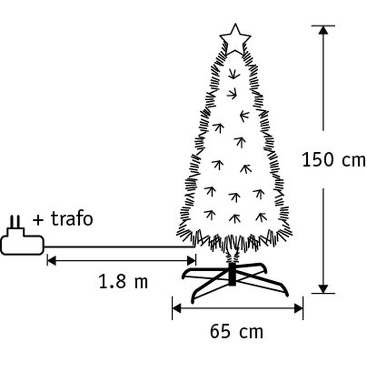 Luca Lighting Mercury boom fibre optic groen warm wit 185led 8 function controller - h150xd65cm - maximondo