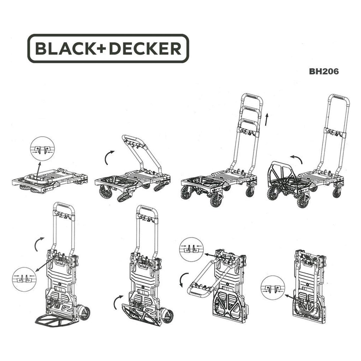 BLACK+DECKER steekwagen en plateauwagen 2-in-1 55kg