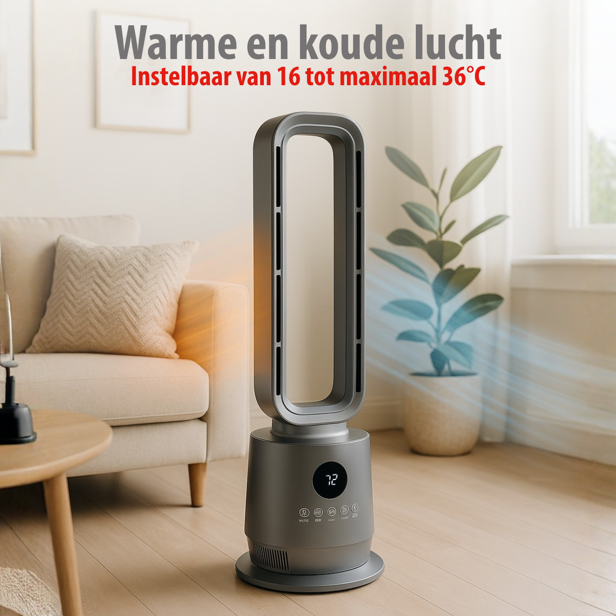 alpina 2-in-1 Bladloze Kachel en Ventilator 2000W
