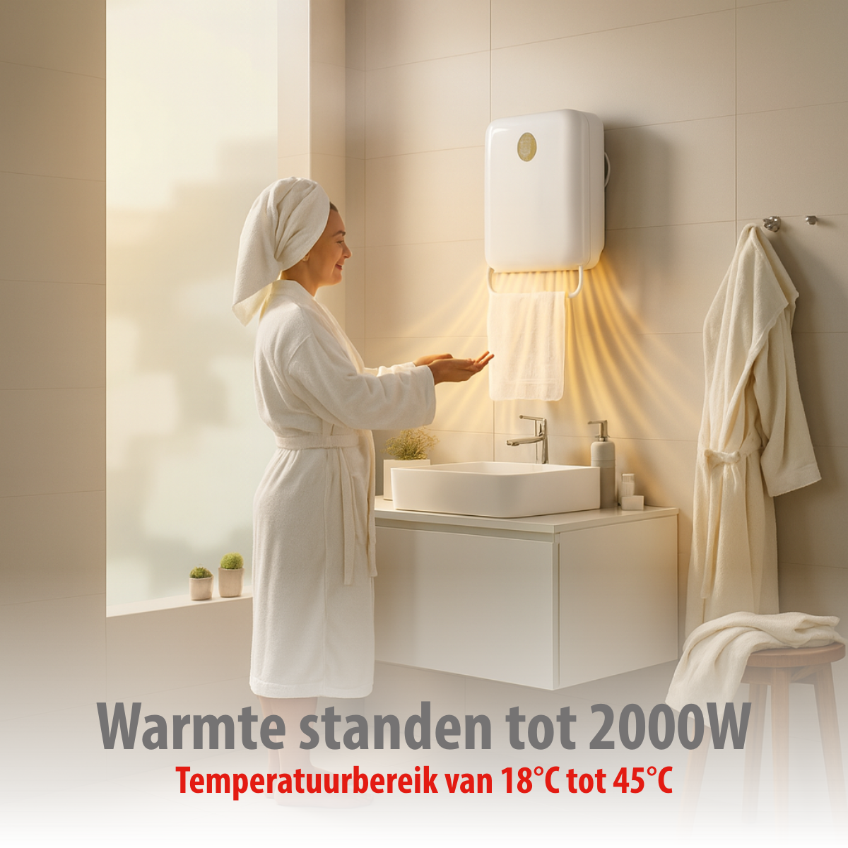 alpina Badkamer Verwarming Elektrisch 750/2000W