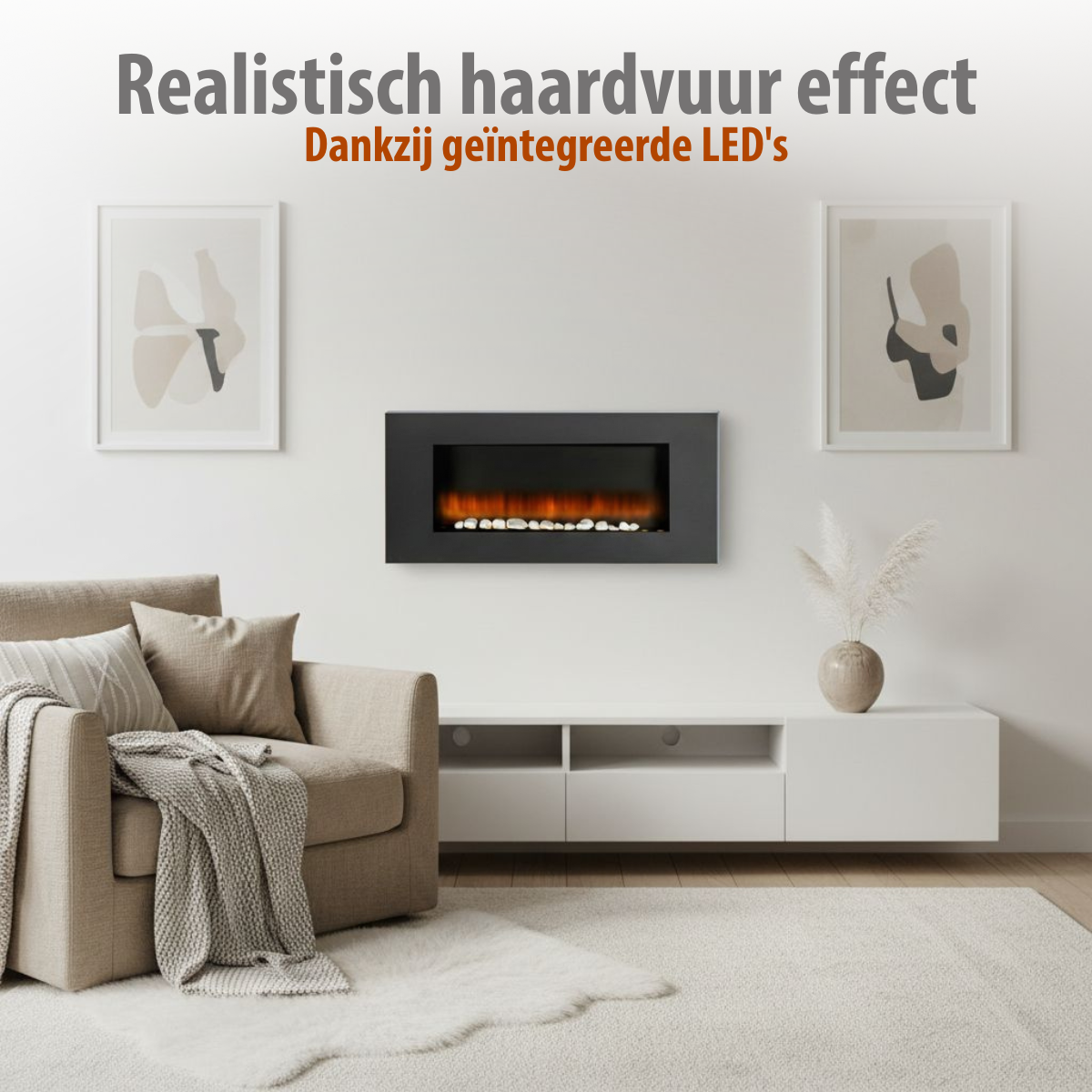 Classic Fire Electrisch 105x48x12cm Zwart - maximondo