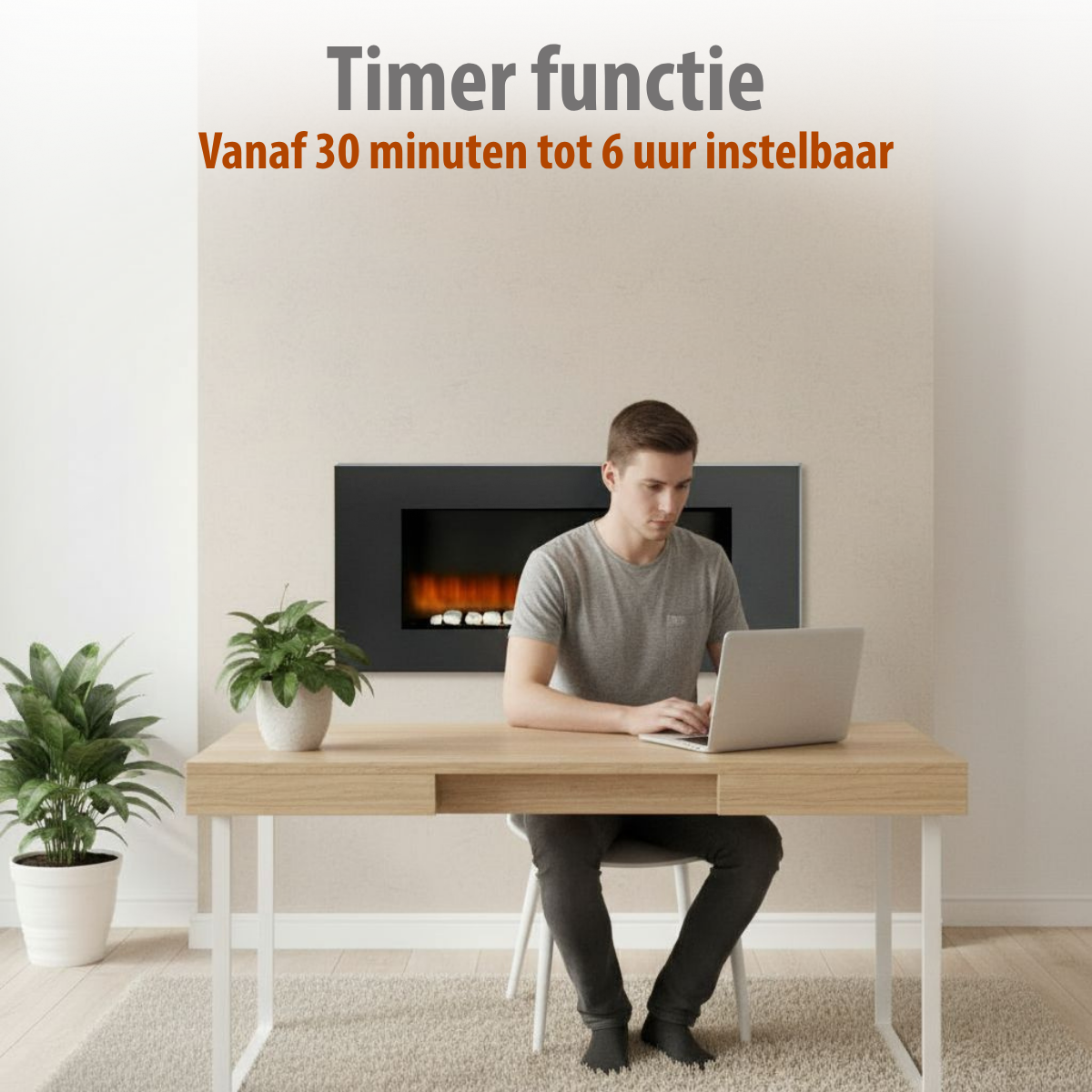 Classic Fire Electrisch 105x48x12cm Zwart - maximondo