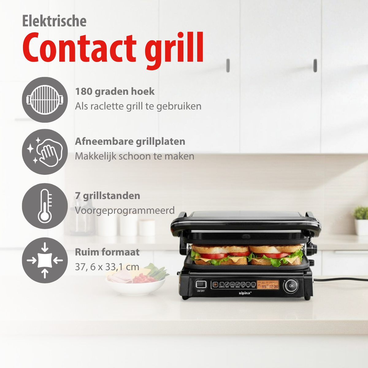 alpina Grill Apparaat, 8 standen - maximondo