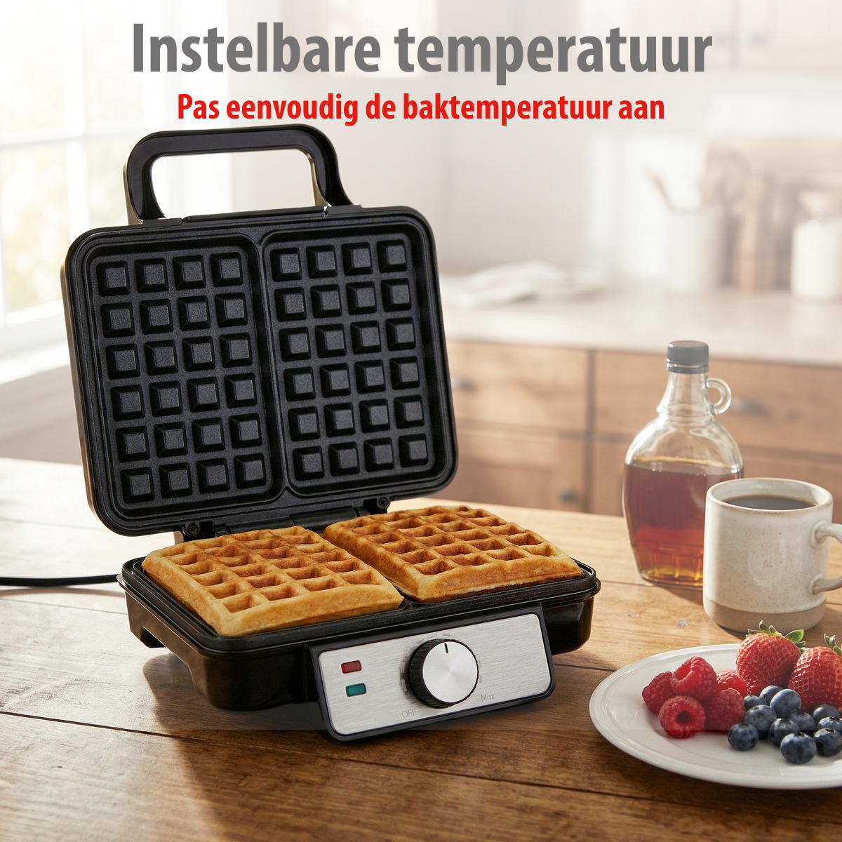 alpina Belgische Wafelmaker 1200W met Temperatuurregeling - maximondo