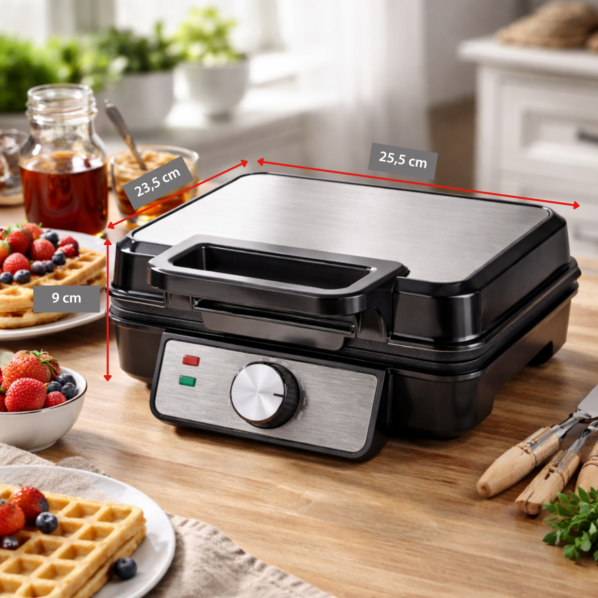 alpina Belgische Wafelmaker 1200W met Temperatuurregeling - maximondo