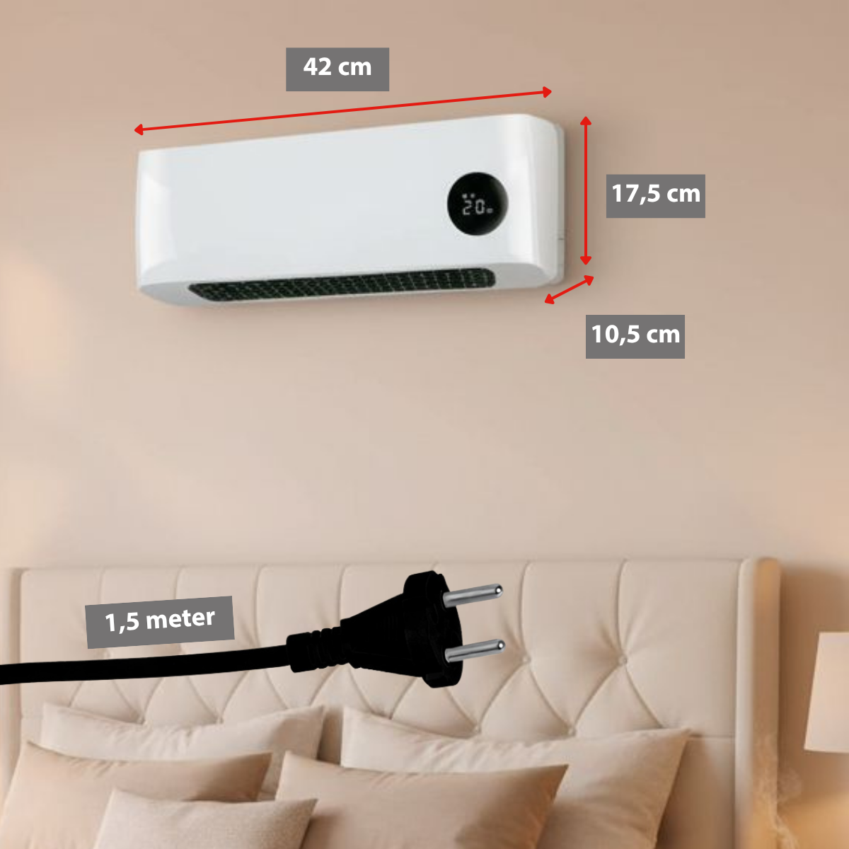 alpina wandverwarming en ventilator PTC keramisch 2000W - maximondo