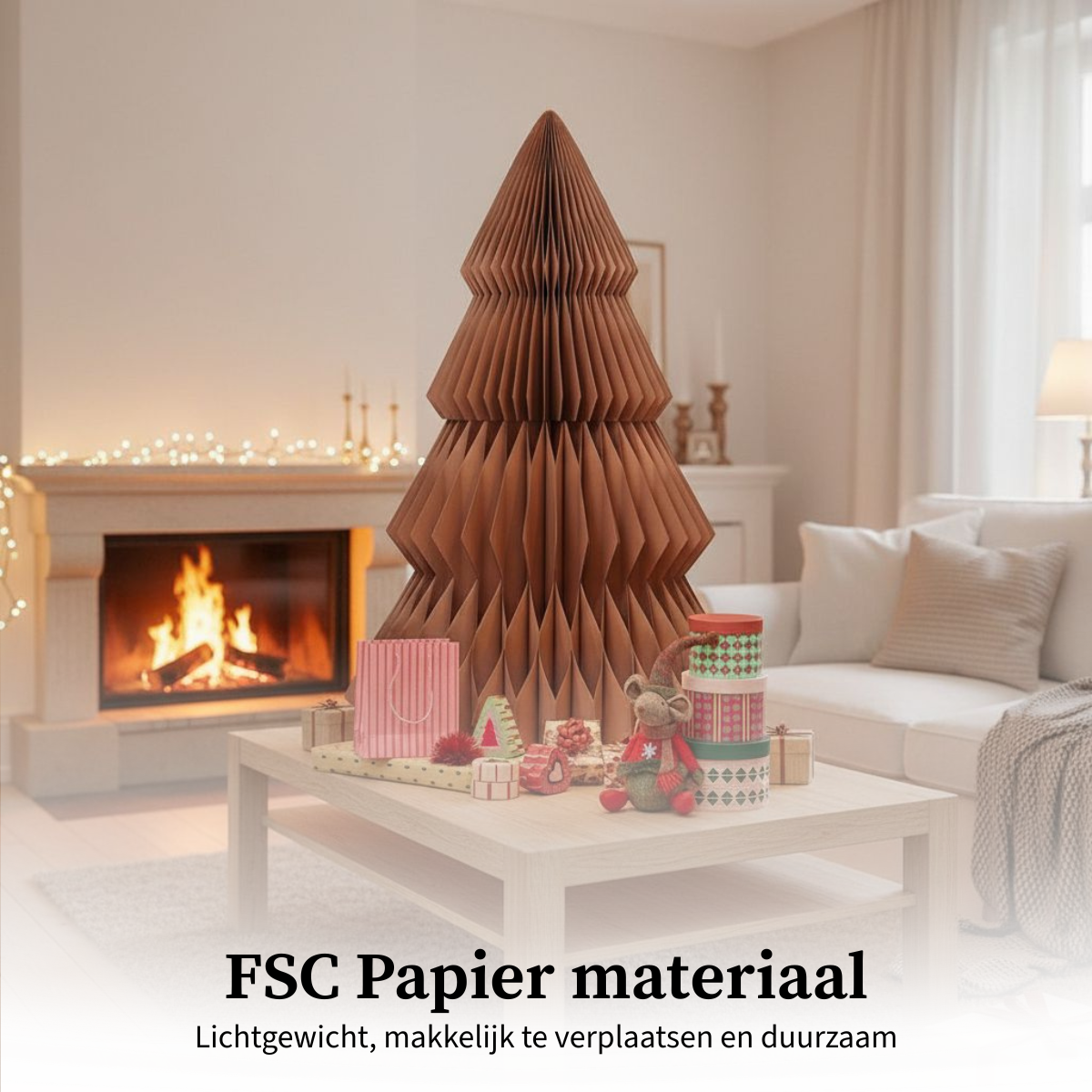 Mica Decorations Decoratie boom bruin FSC Mix - h152xd104cm - maximondo