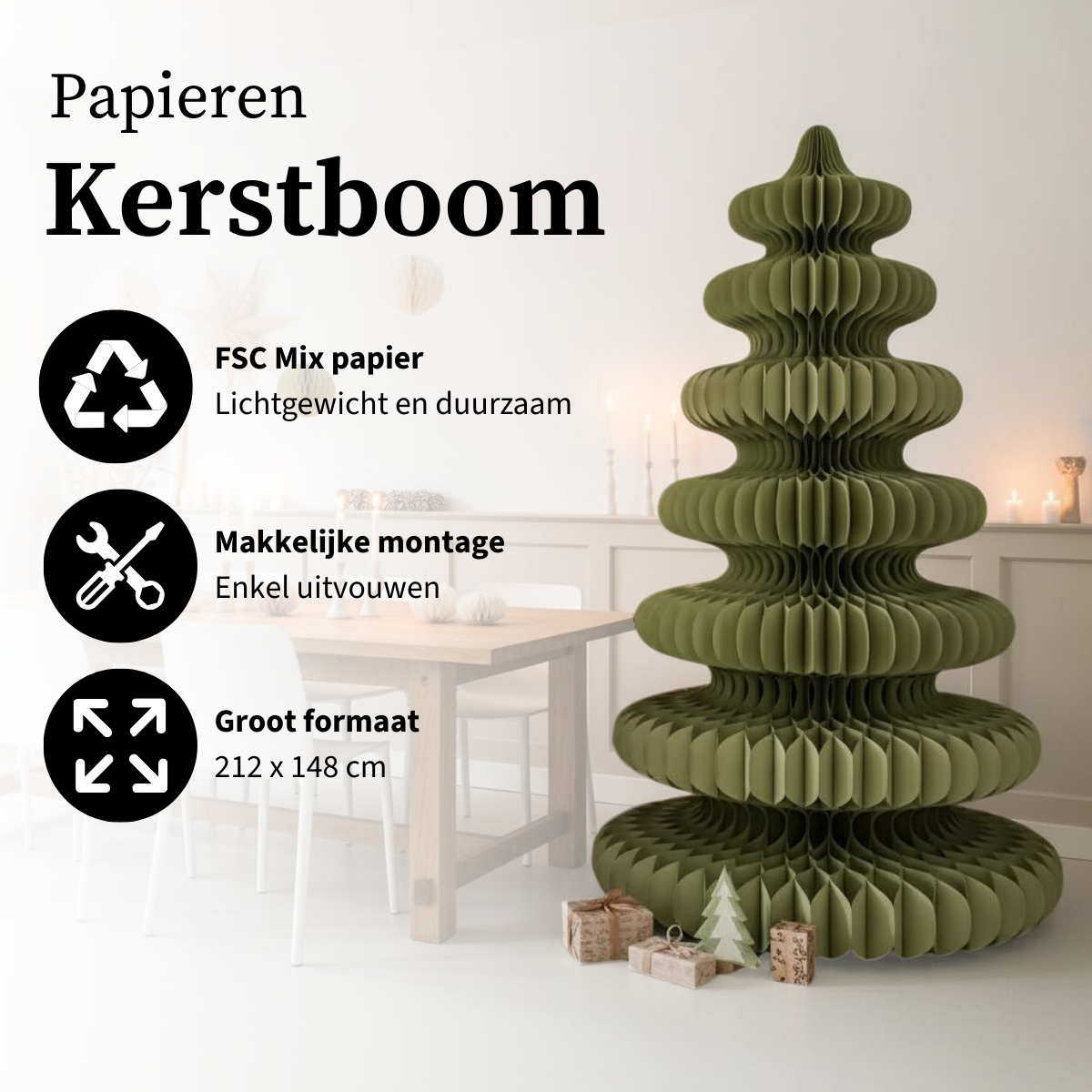 Mica Decorations Decoratie kunstkerstboom - H212 x Ø148 cm - maximondo