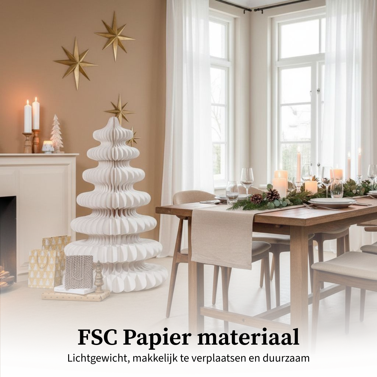 Mica Decorations Decoratie boom wit FSC Mix - h152xd104cm - maximondo