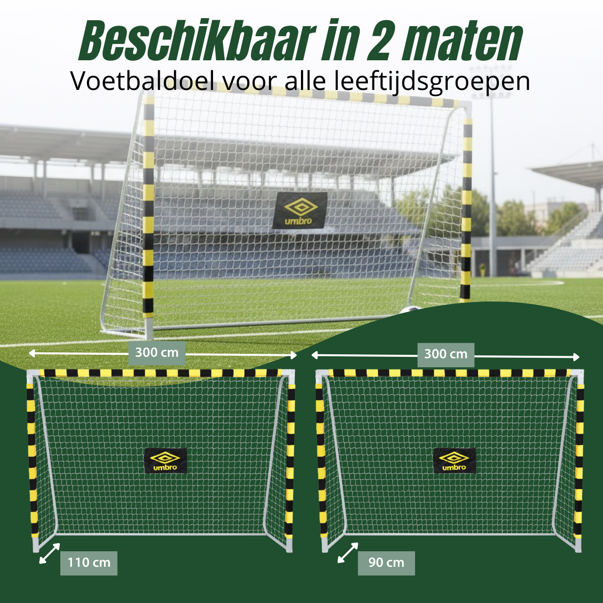 Umbro Voetbaldoel 300 x 200 x 90cm - maximondo