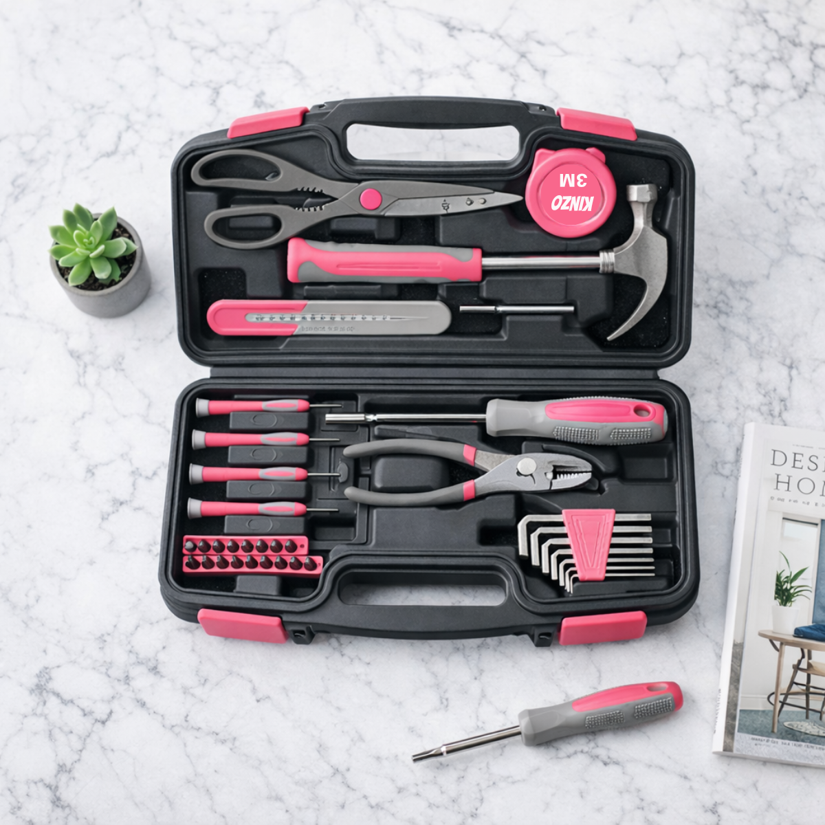 Kinzo Gereedschap 39 Stuks Pink