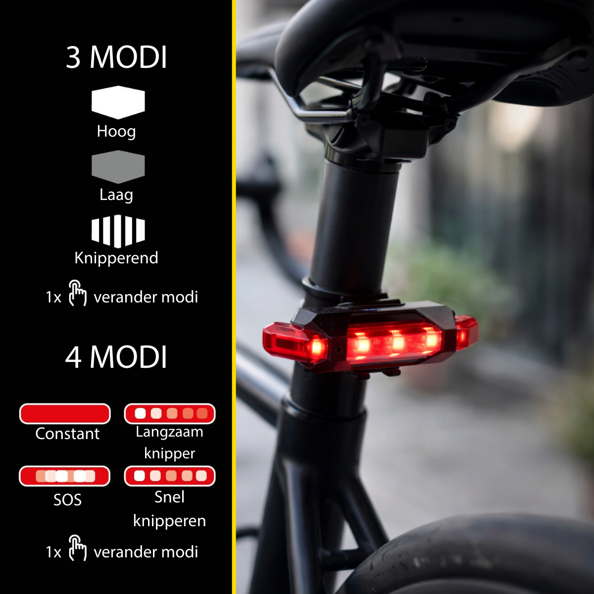 Dunlop Fietslamp Set Oplaadbaar - Fietsverlichting