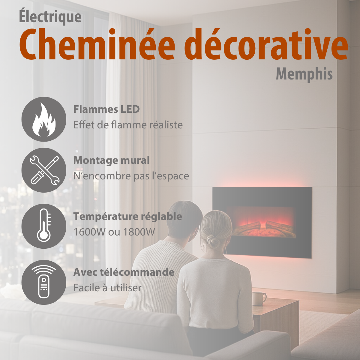 Classic Fire Sfeerhaard Elektrisch Memphis - Haard - maximondo